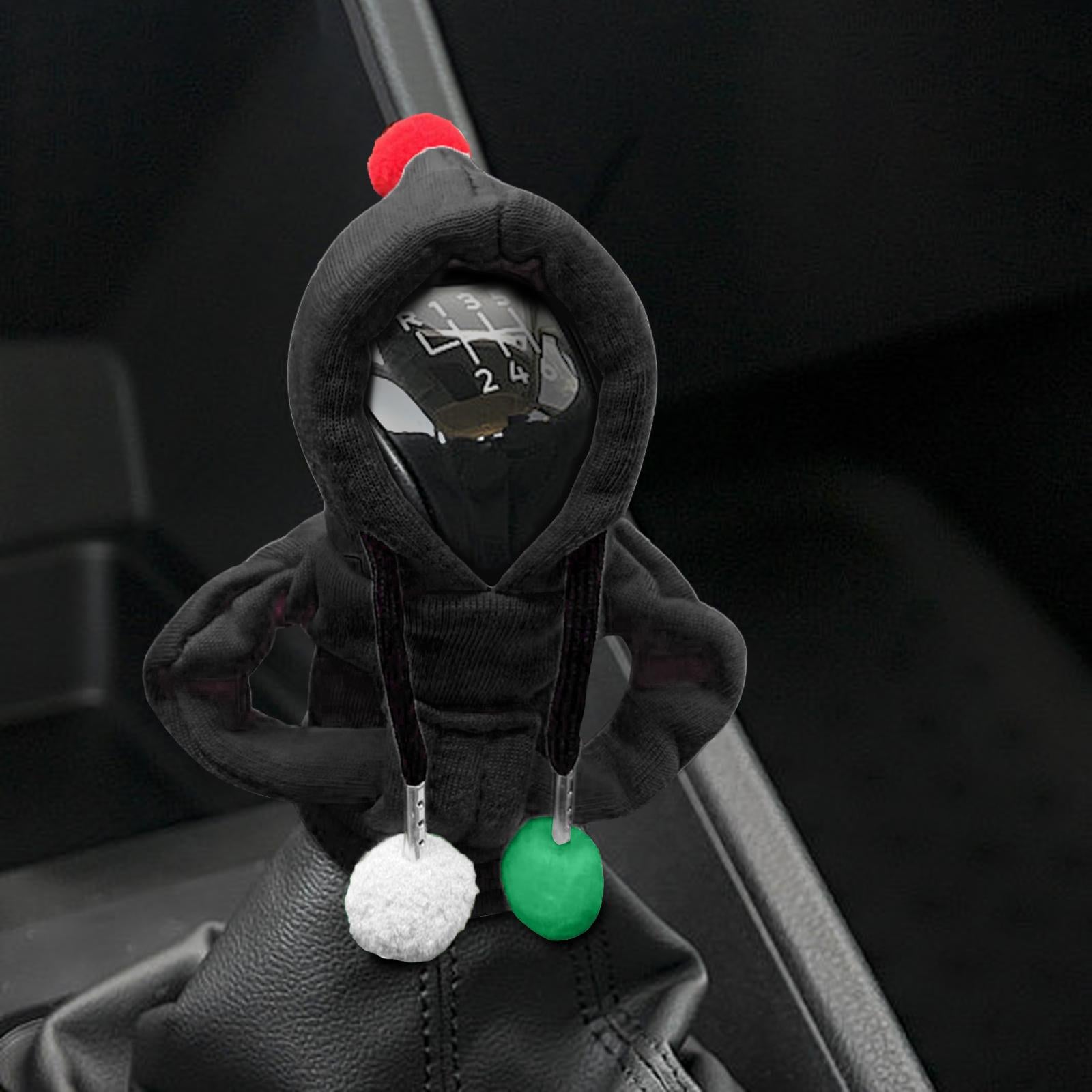 Car Shifter Knob Cover Hoodie Sweatshirt Universal Knob Gear Stick Protector Black
