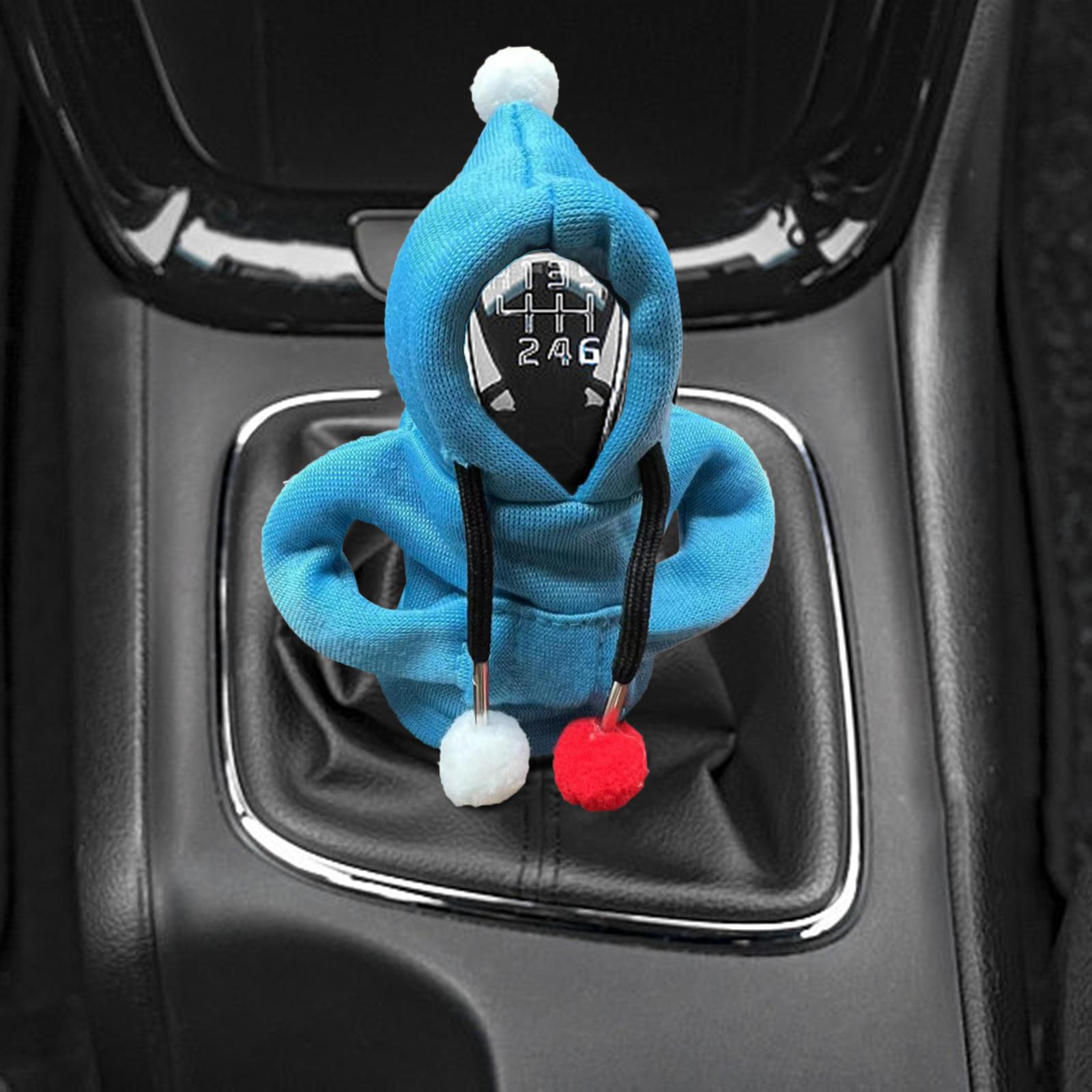 Car Shifter Knob Cover Hoodie Sweatshirt Universal Knob Gear Stick Protector Blue
