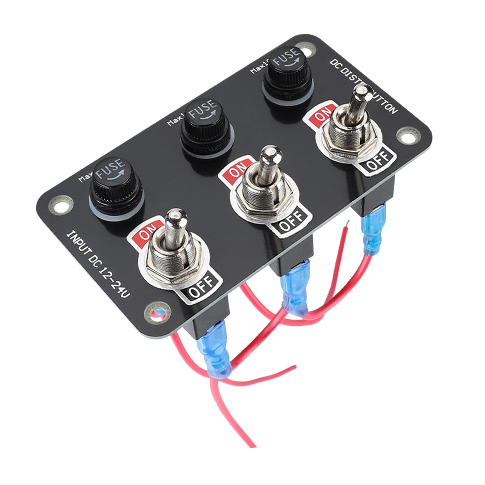 3 Gang Metal 10A Fuse Rocker Switch for Trucks Rvs Vehicle Repair Parts