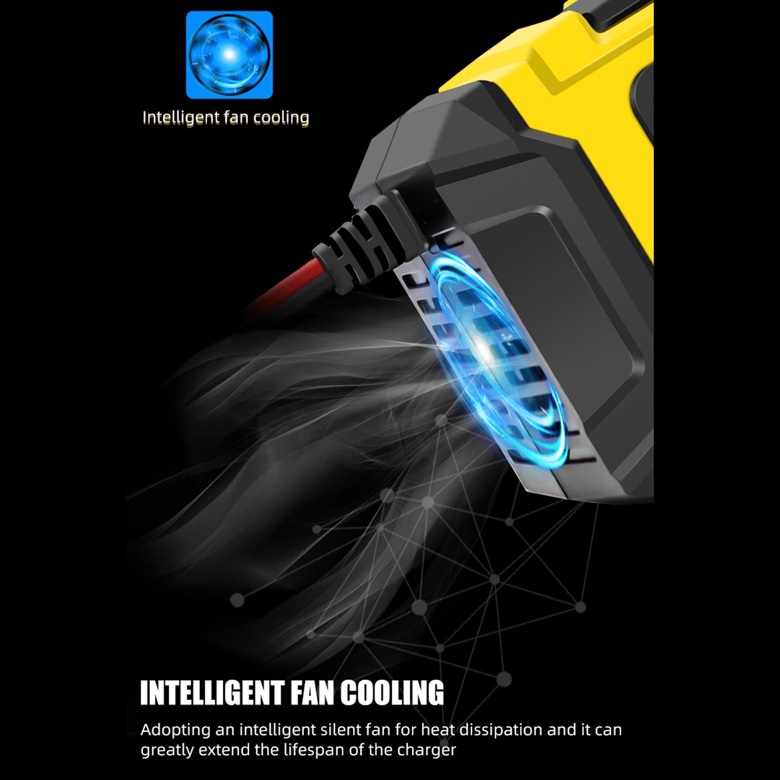 Car Battery Charger Lead Acid Batteries Automatic Motorcycle Battery Charger Yellow