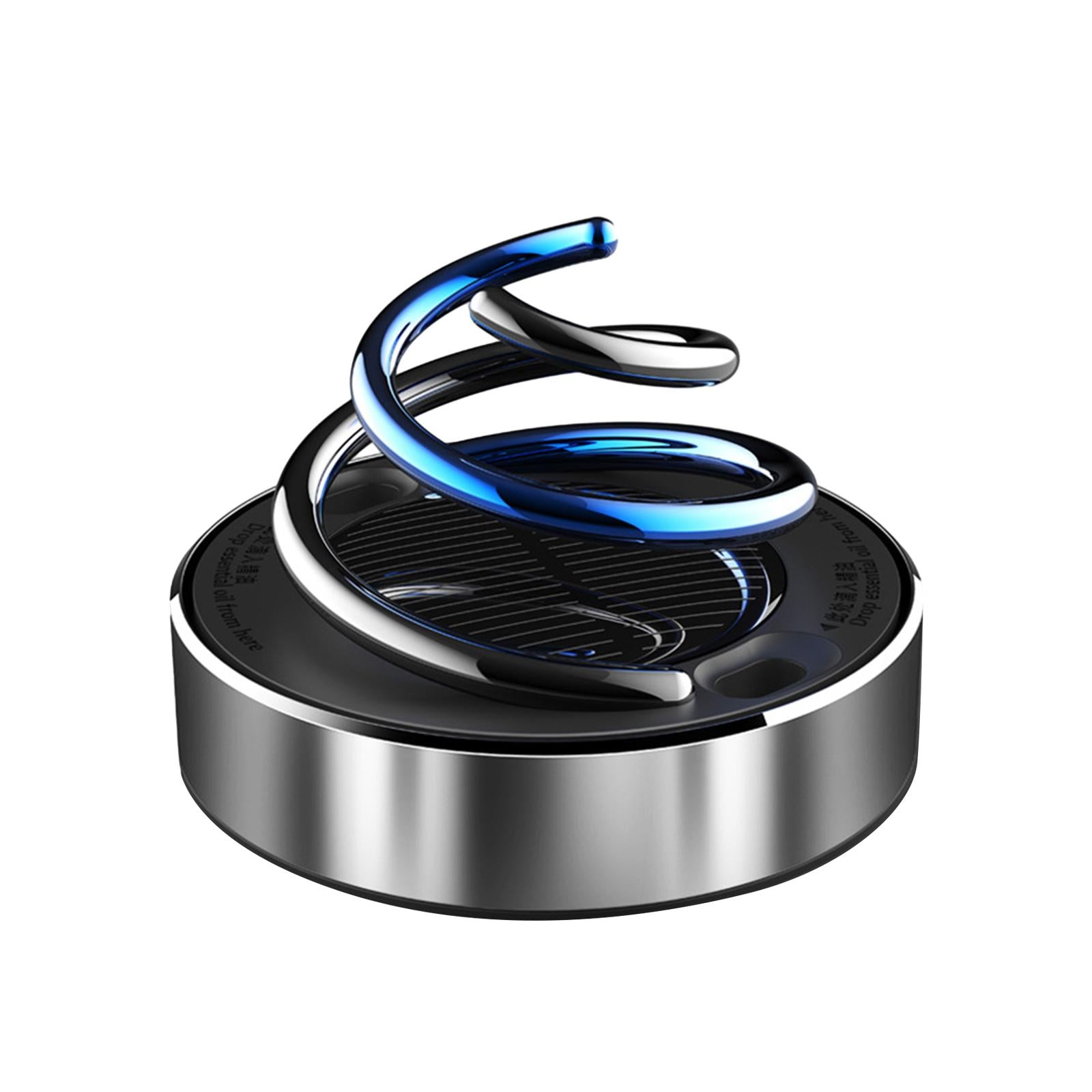 Solar Energy Rotating Car Air Freshener for Living Room Bathroom Office silvery without ball