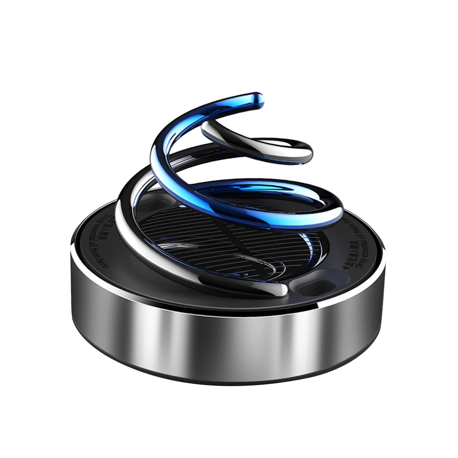 Solar Energy Rotating Car Air Freshener for Living Room Bathroom Office silvery without ball