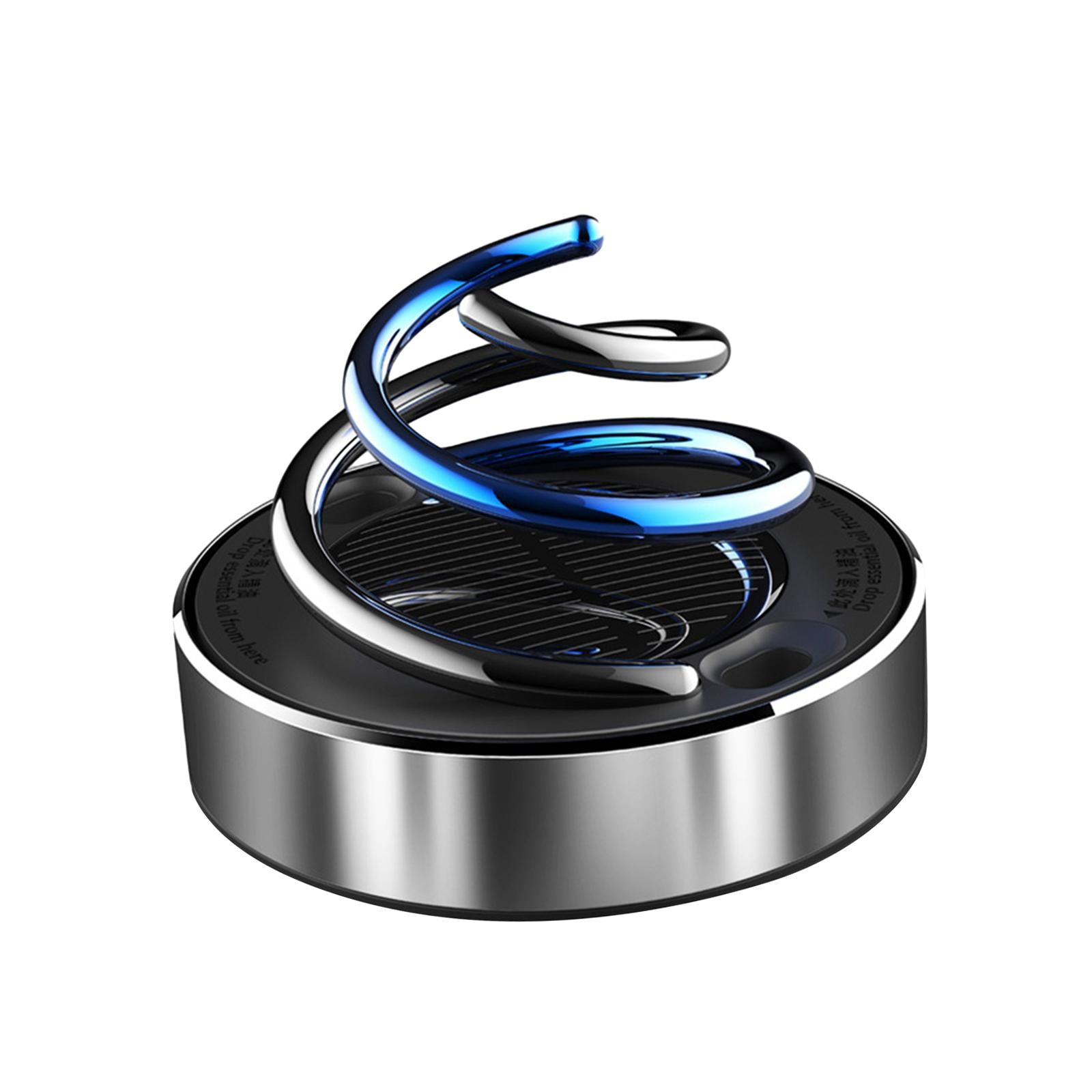 Solar Energy Rotating Car Air Freshener for Living Room Bathroom Office silvery without ball