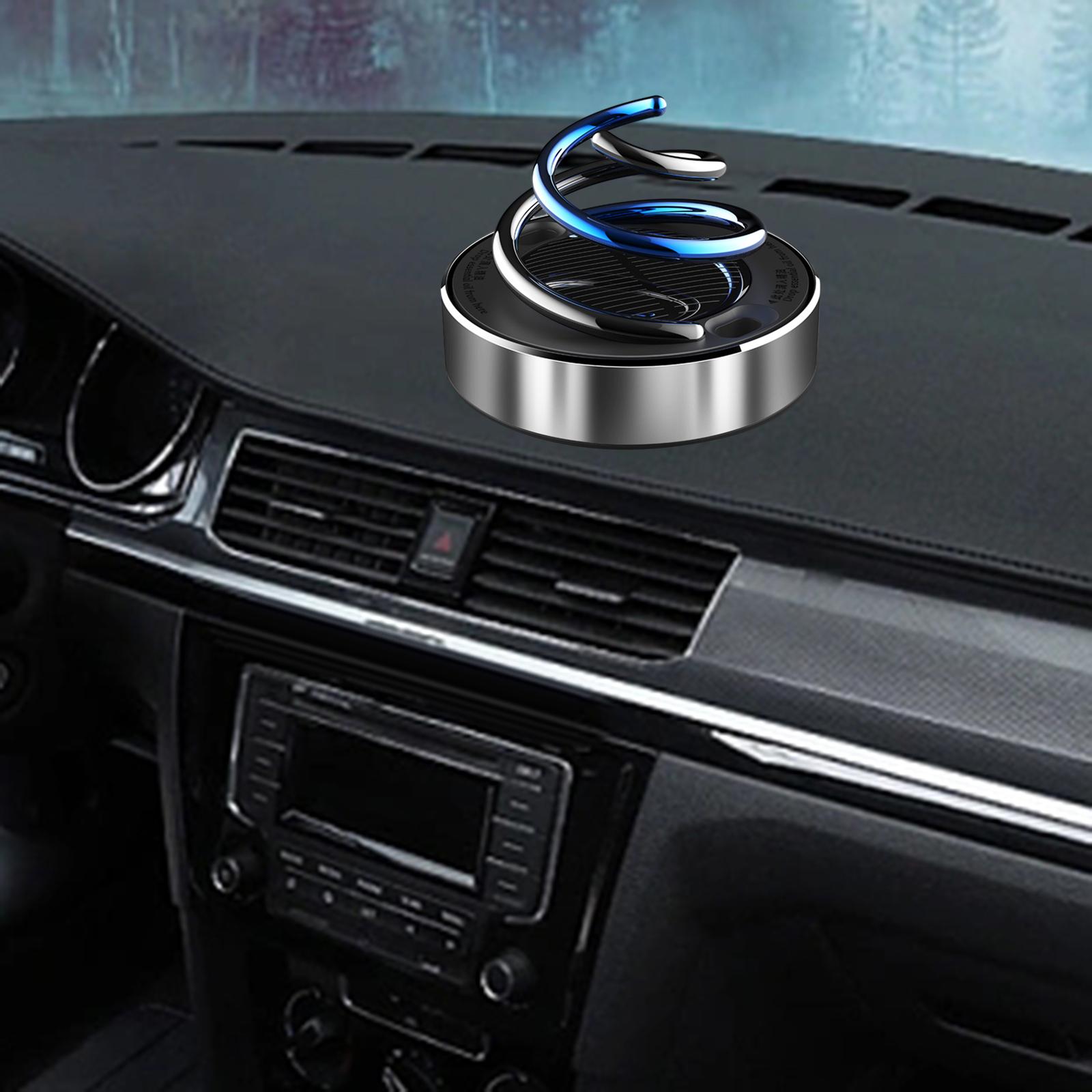 Solar Energy Rotating Car Air Freshener for Living Room Bathroom Office silvery without ball