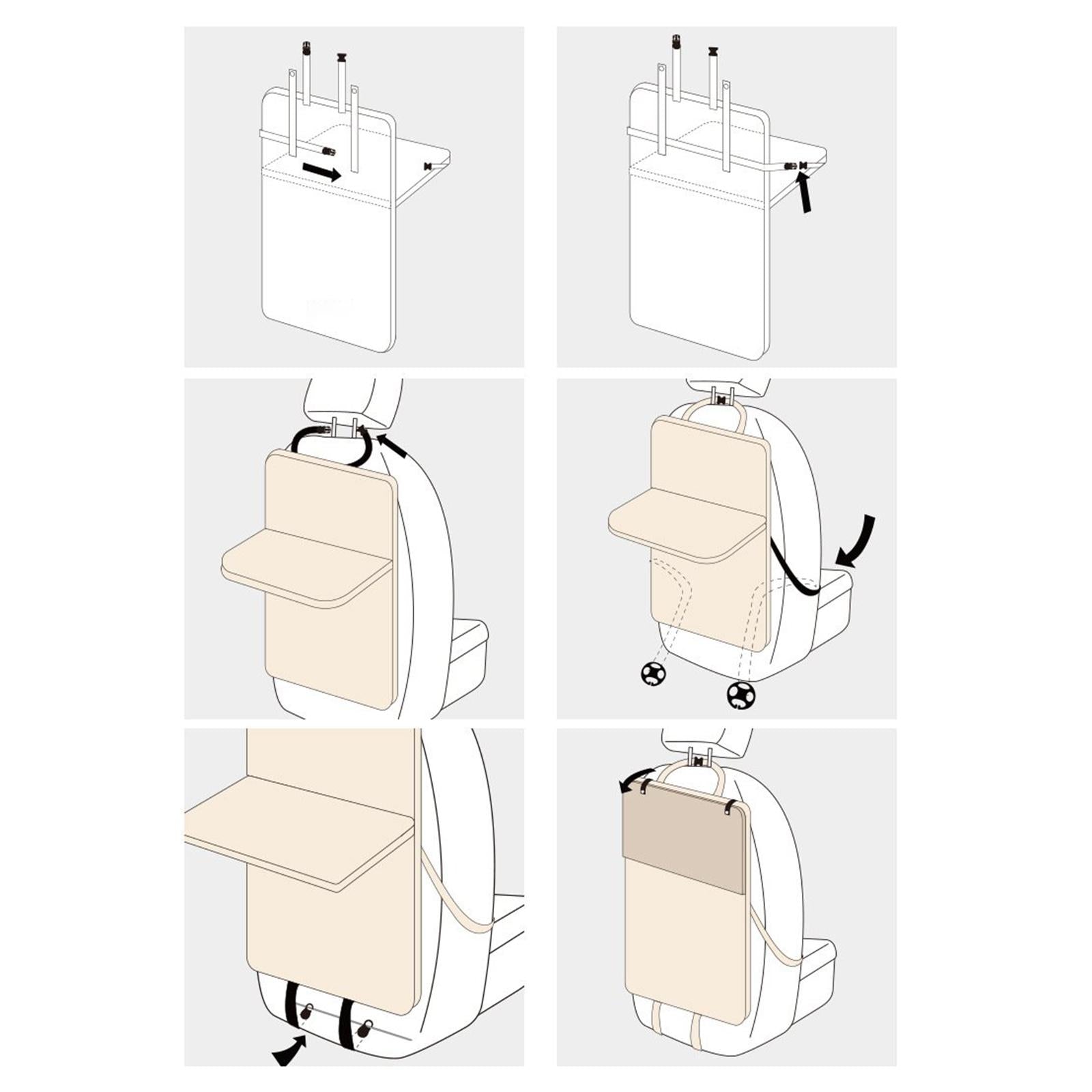 Car Back Seat Organizer with Foldable Tray Versatile Tissue Box Holder