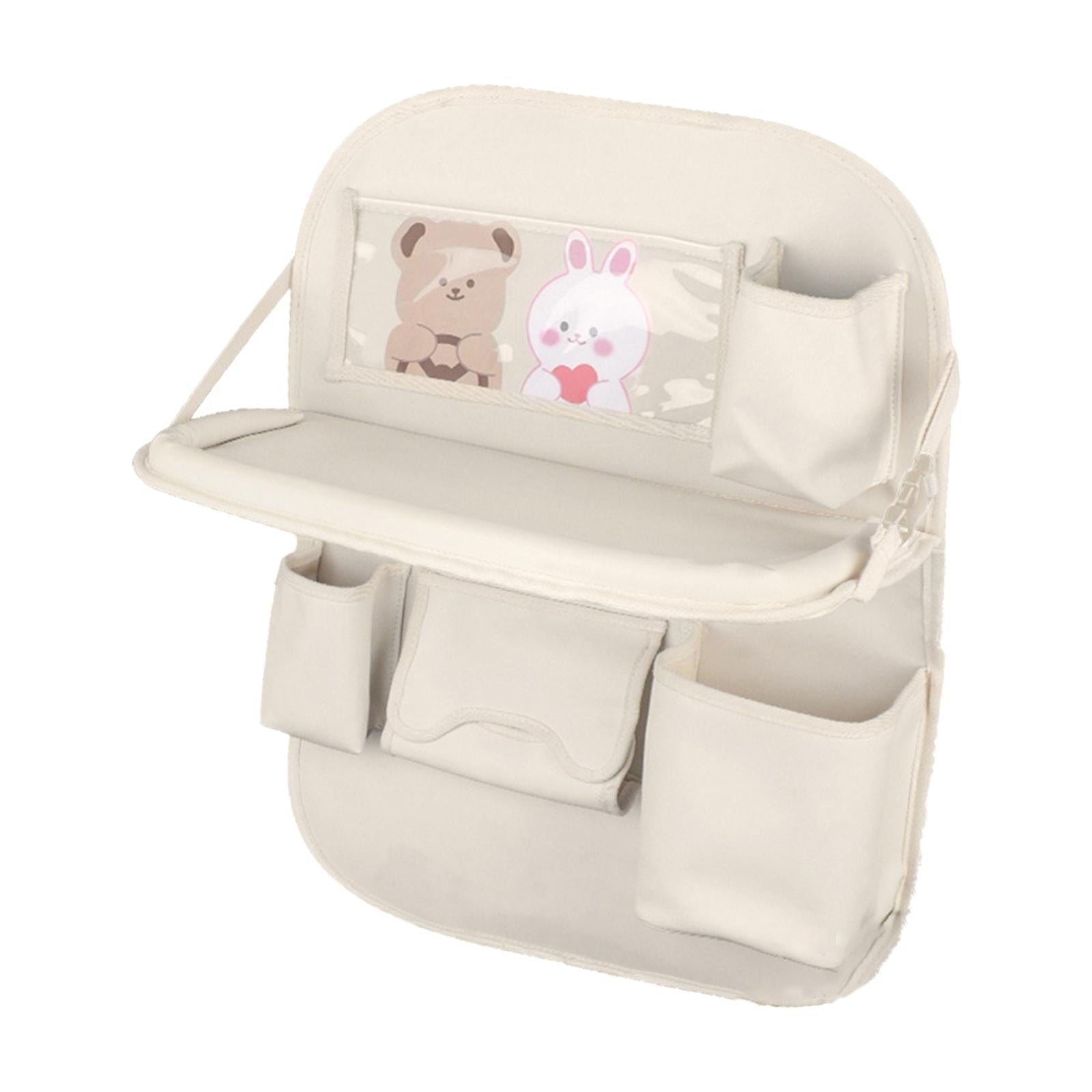 Car Back Seat Organizer with Foldable Tray Versatile Tissue Box Holder