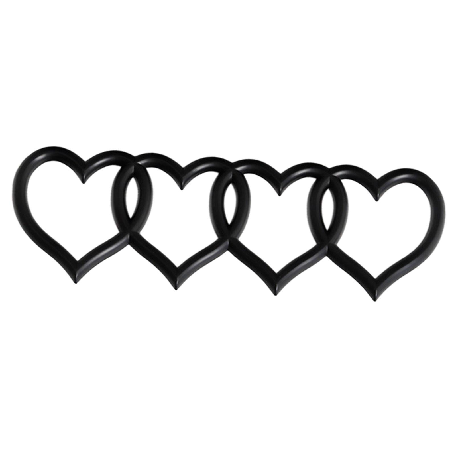 Heart Rear Trunk Stickers Replacement Decal Sticker Car Exterior Sticker Badge Matt Black