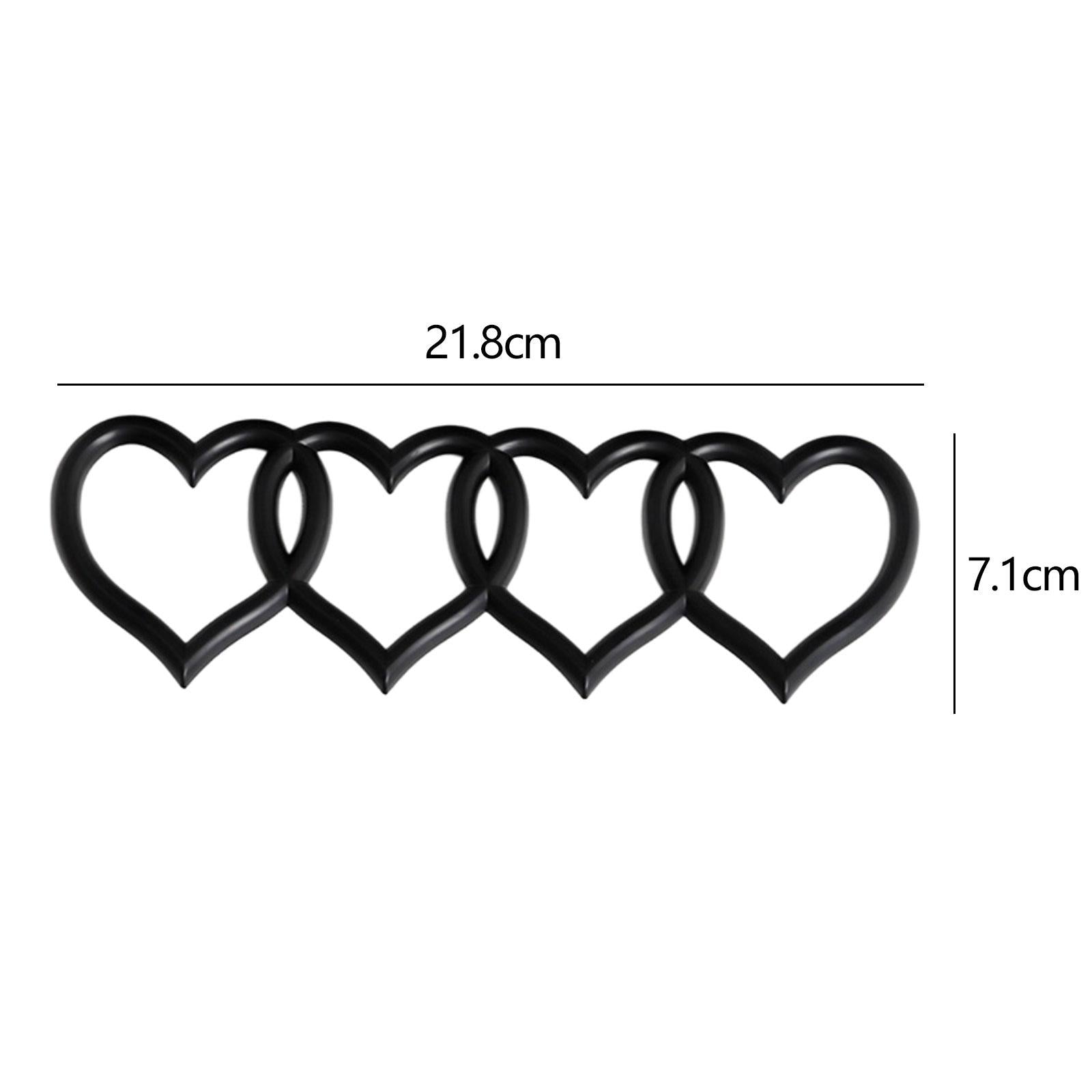 Heart Rear Trunk Stickers Replacement Decal Sticker Car Exterior Sticker Badge Matt Black