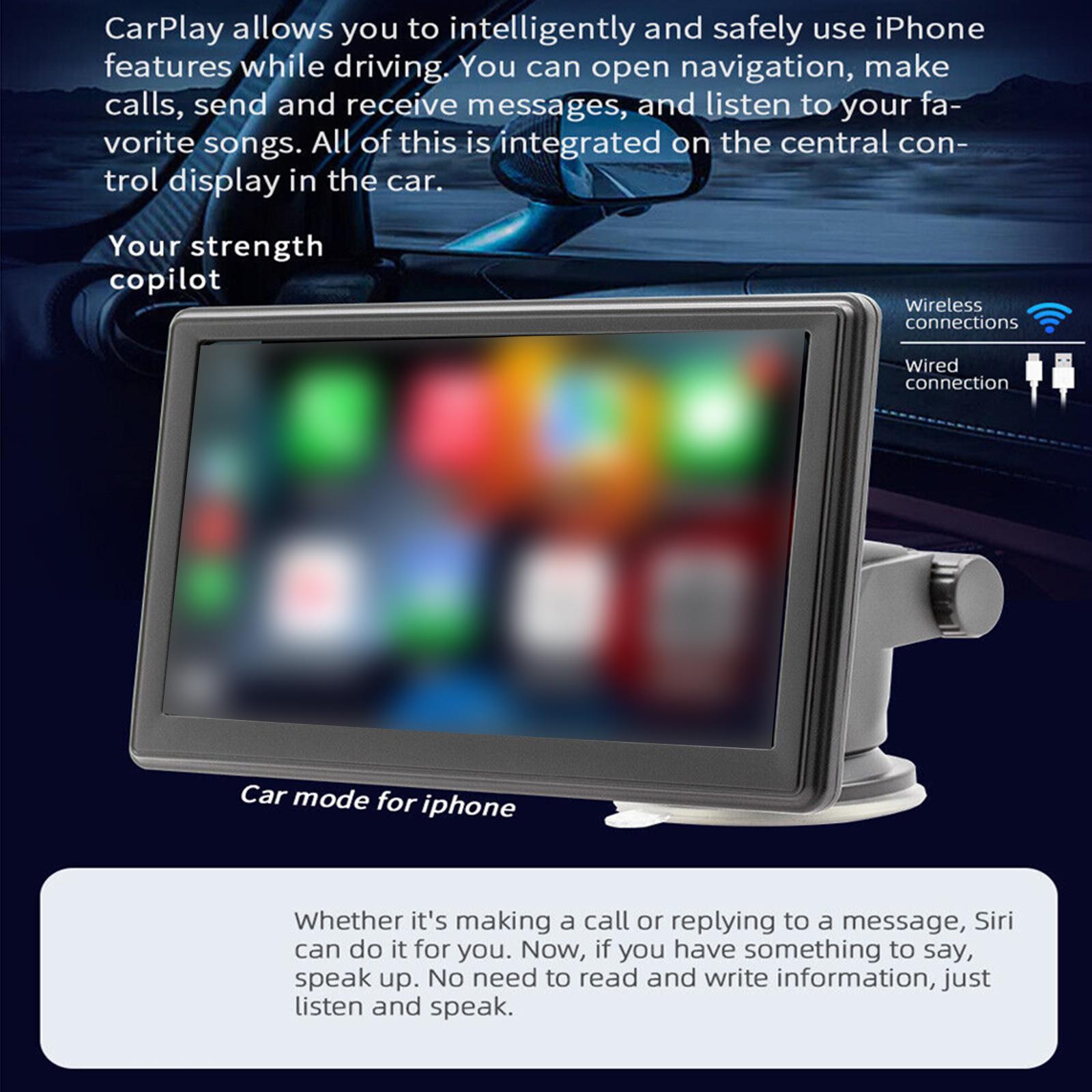 7 Portable Auto Rear View Monitor Kit Map Navigation Lightweight Car Stereo with Camera"