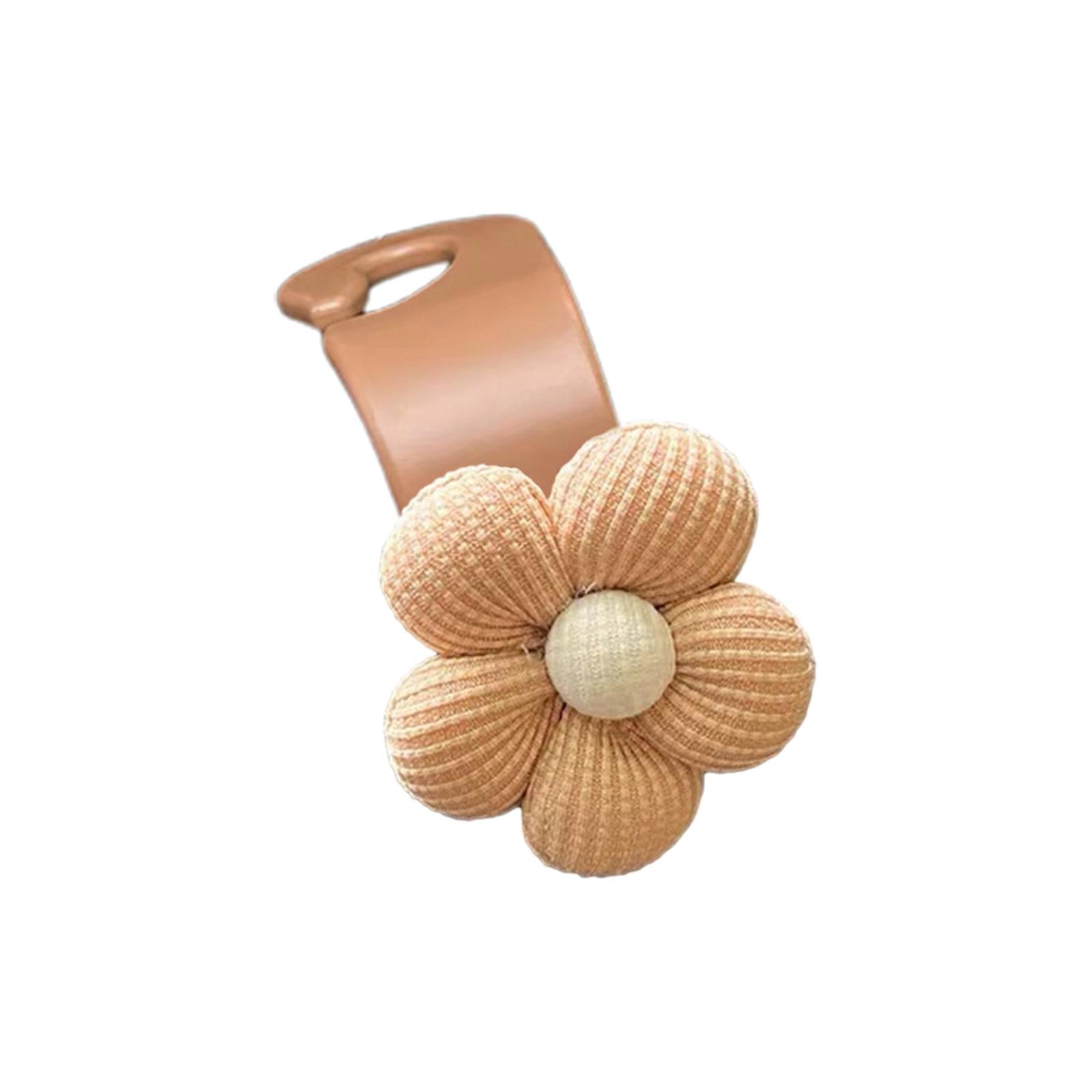 Flower Car Seat Headrest Hook Durable Hanger for Grocery Coat Umbrellas 1pc Brown