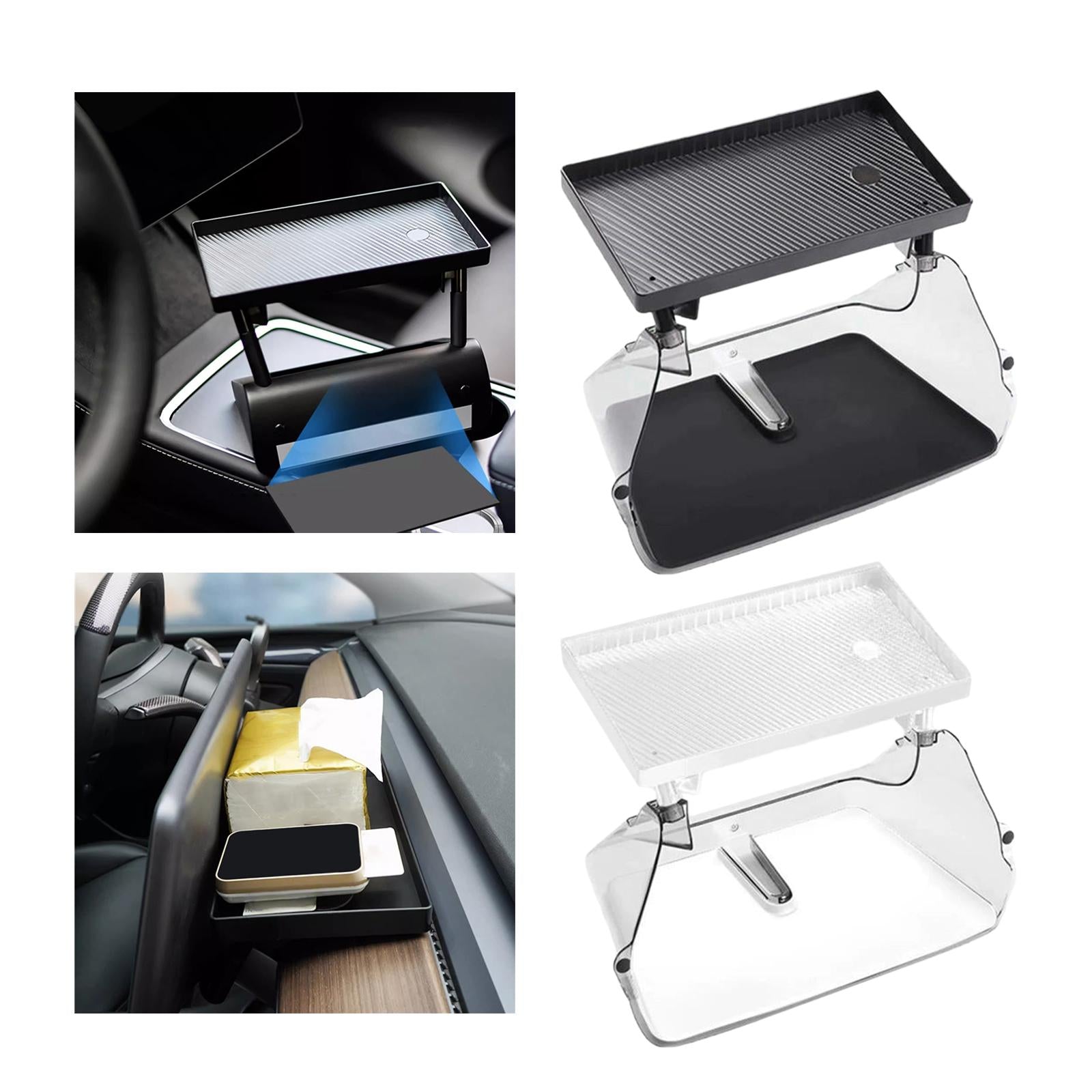 Center Console Organizer Tray behind Screen Shelf for Tesla Model 3 / Y Black