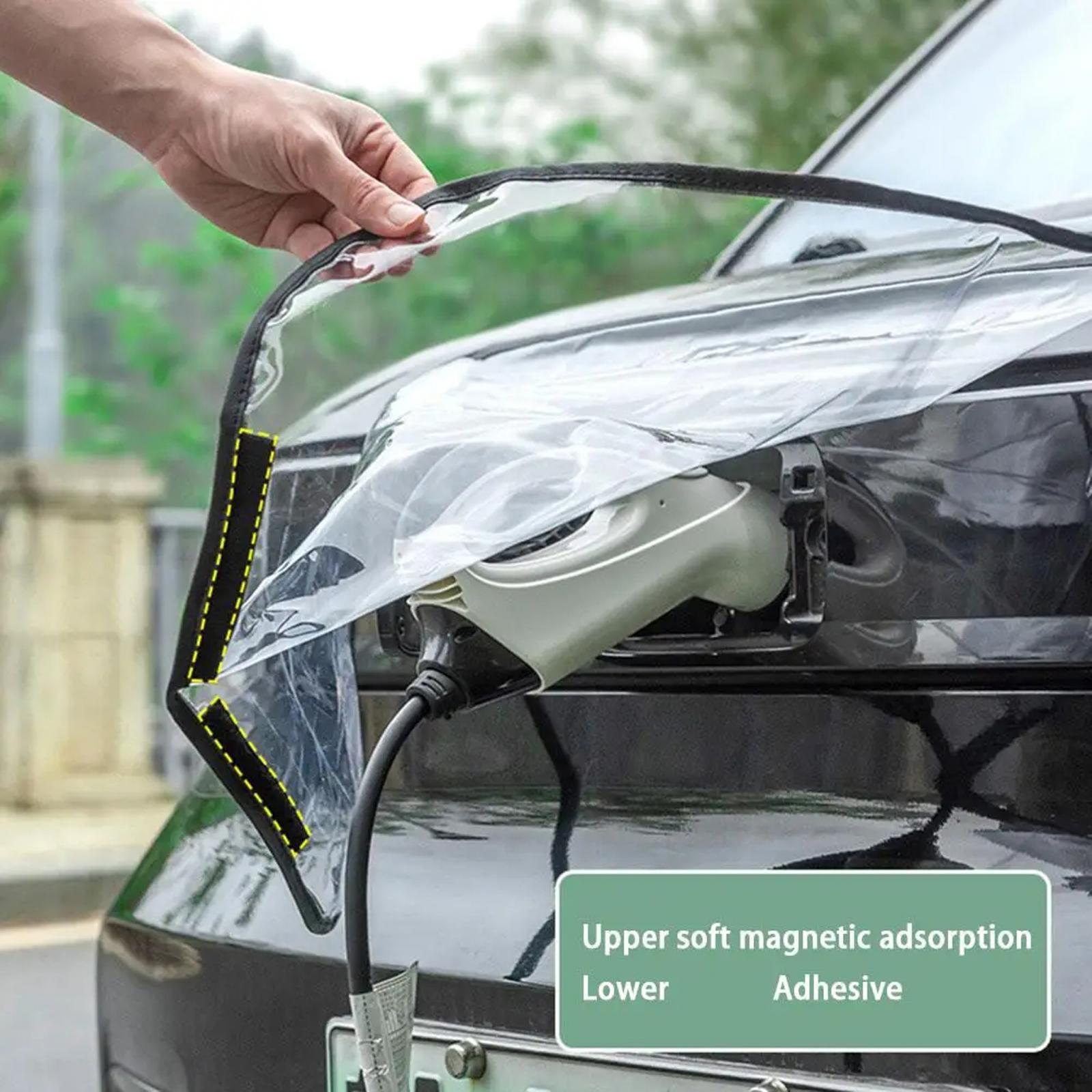Electric Car Charging Port Rain Cover Clear Waterproof Rainproof Dustproof White for BYD
