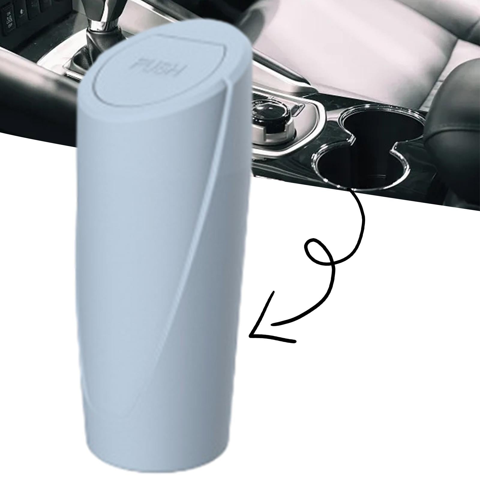 Car Trash Can Cup Holder Easy to Install Vehicle Garbage Bin for Office blue