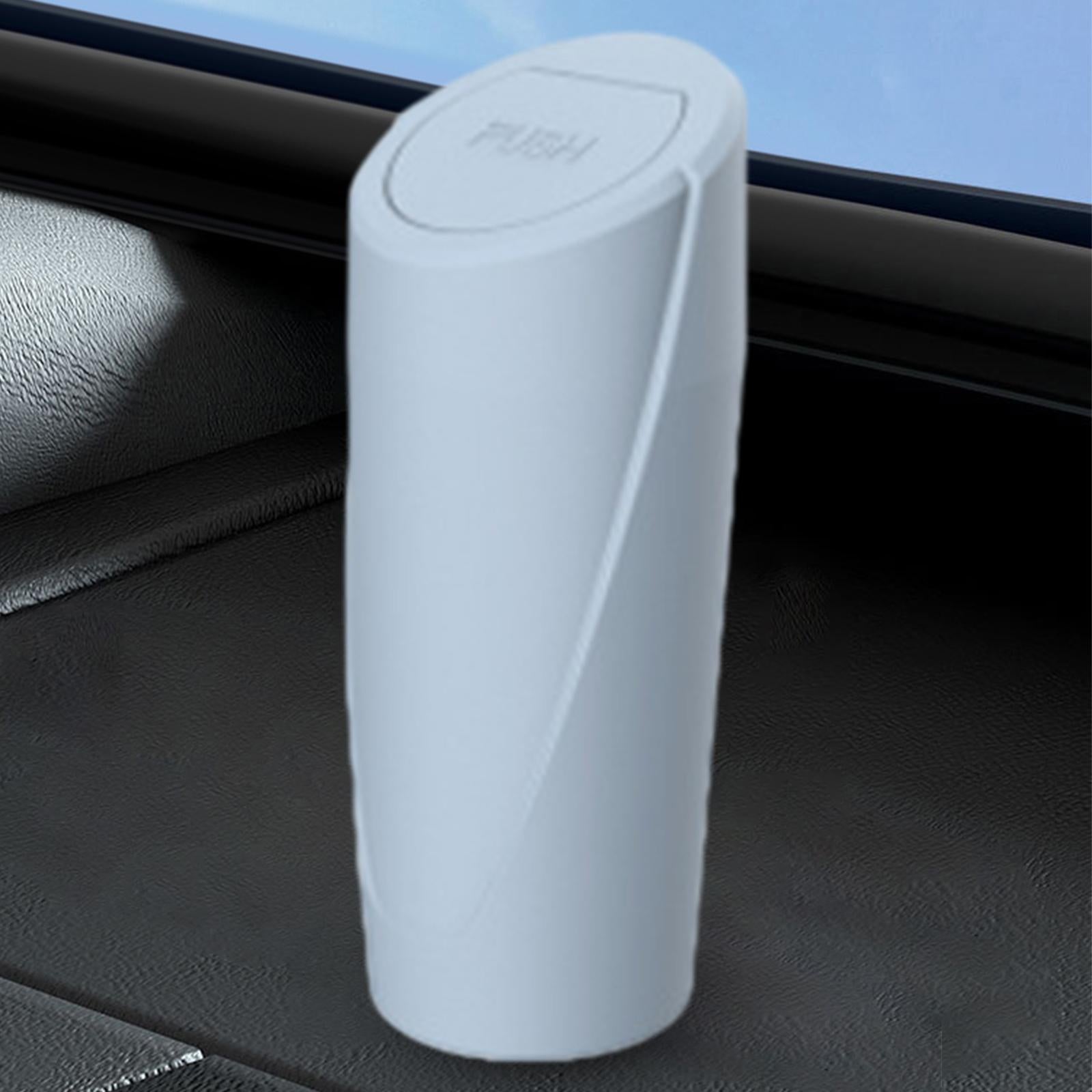 Car Trash Can Cup Holder Easy to Install Vehicle Garbage Bin for Office blue