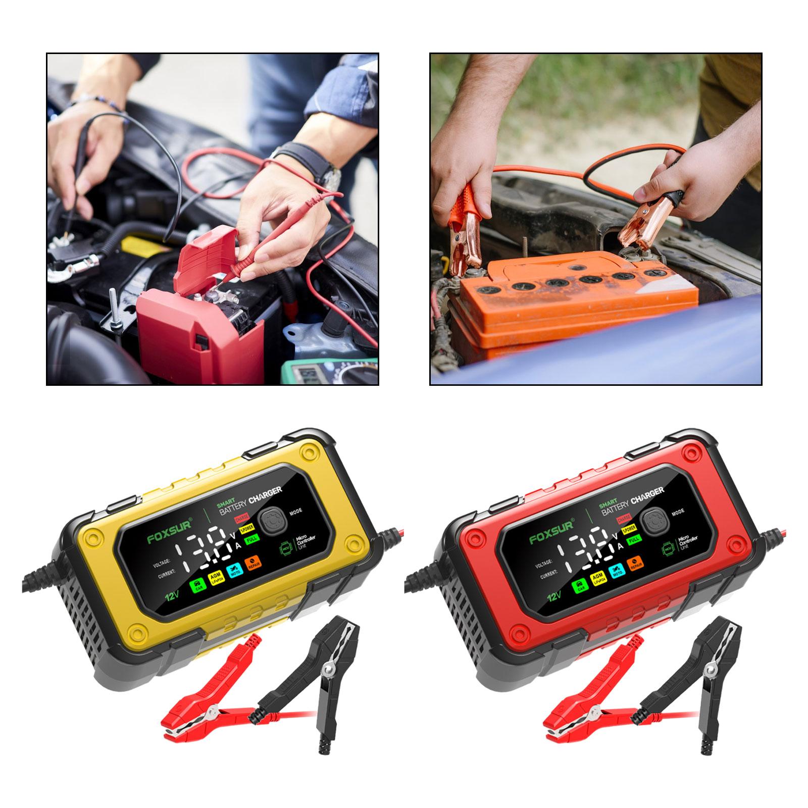 Smart Car Battery Charger Large Screen Colors Smart Battery Trickle Charger yellow