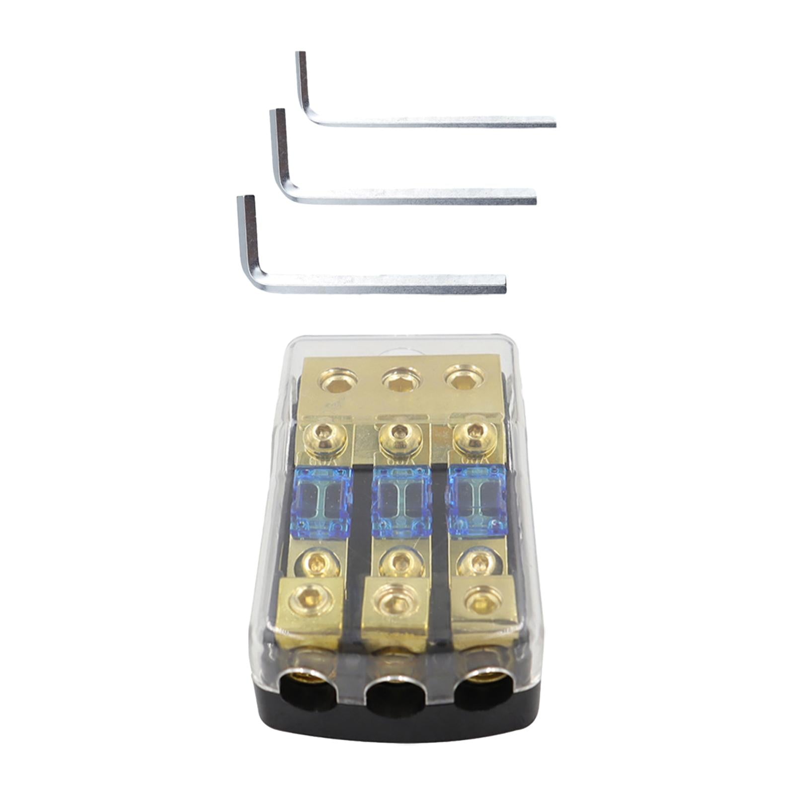 3 Way Fuse Holder Fuse Distribution Block for Boat Auto Boat Stereo Amp
