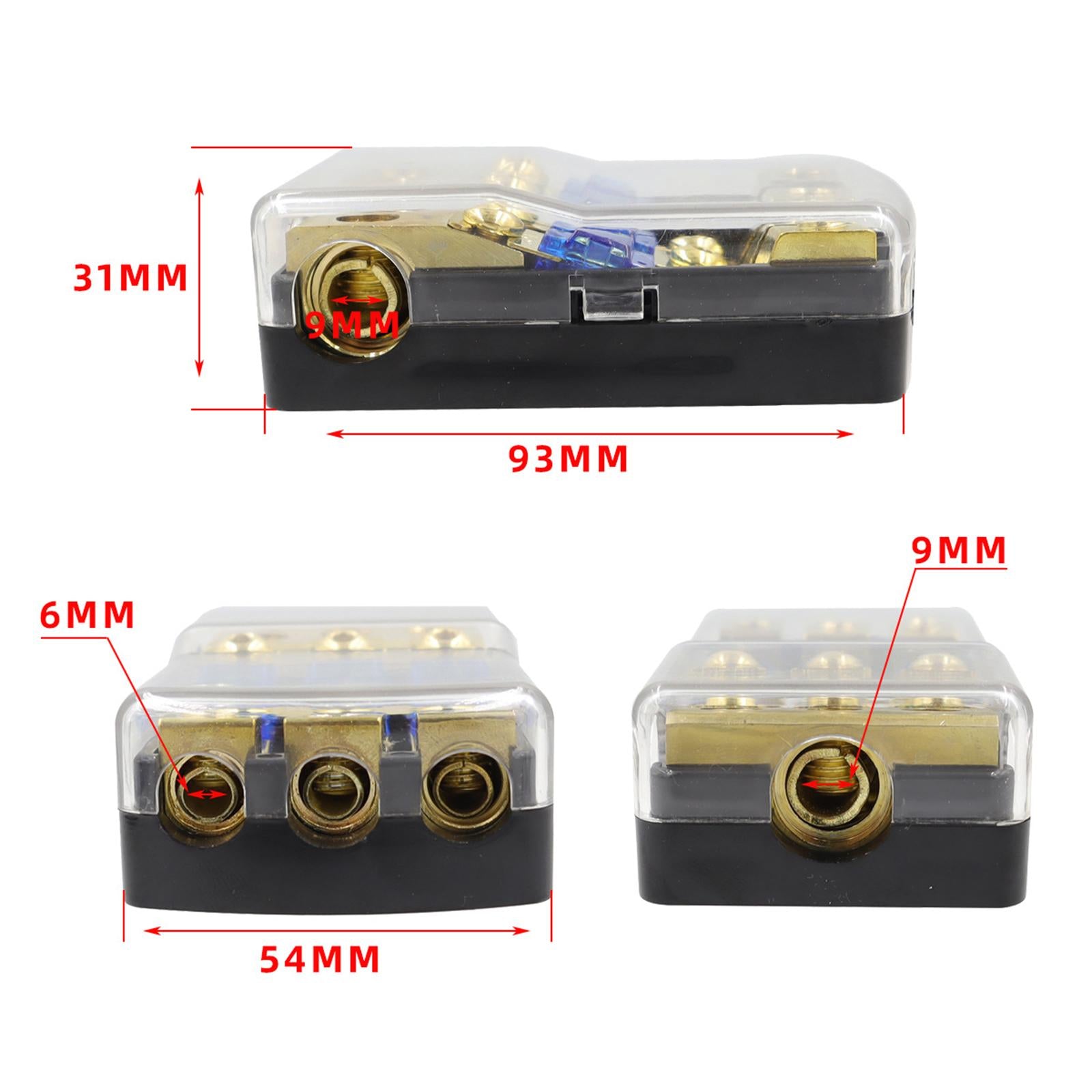 3 Way Fuse Holder Fuse Distribution Block for Boat Auto Boat Stereo Amp