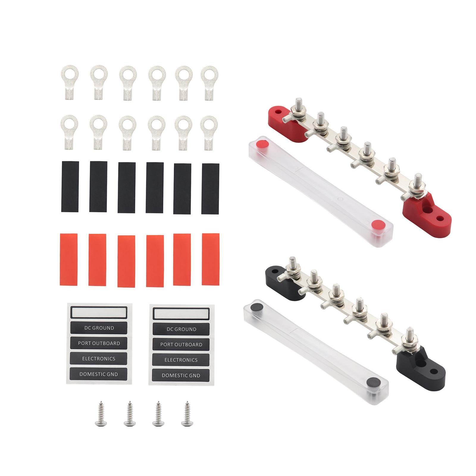 2x Power Distribution Block Bus Bar for Marine Use Automotive Car Audio 6P