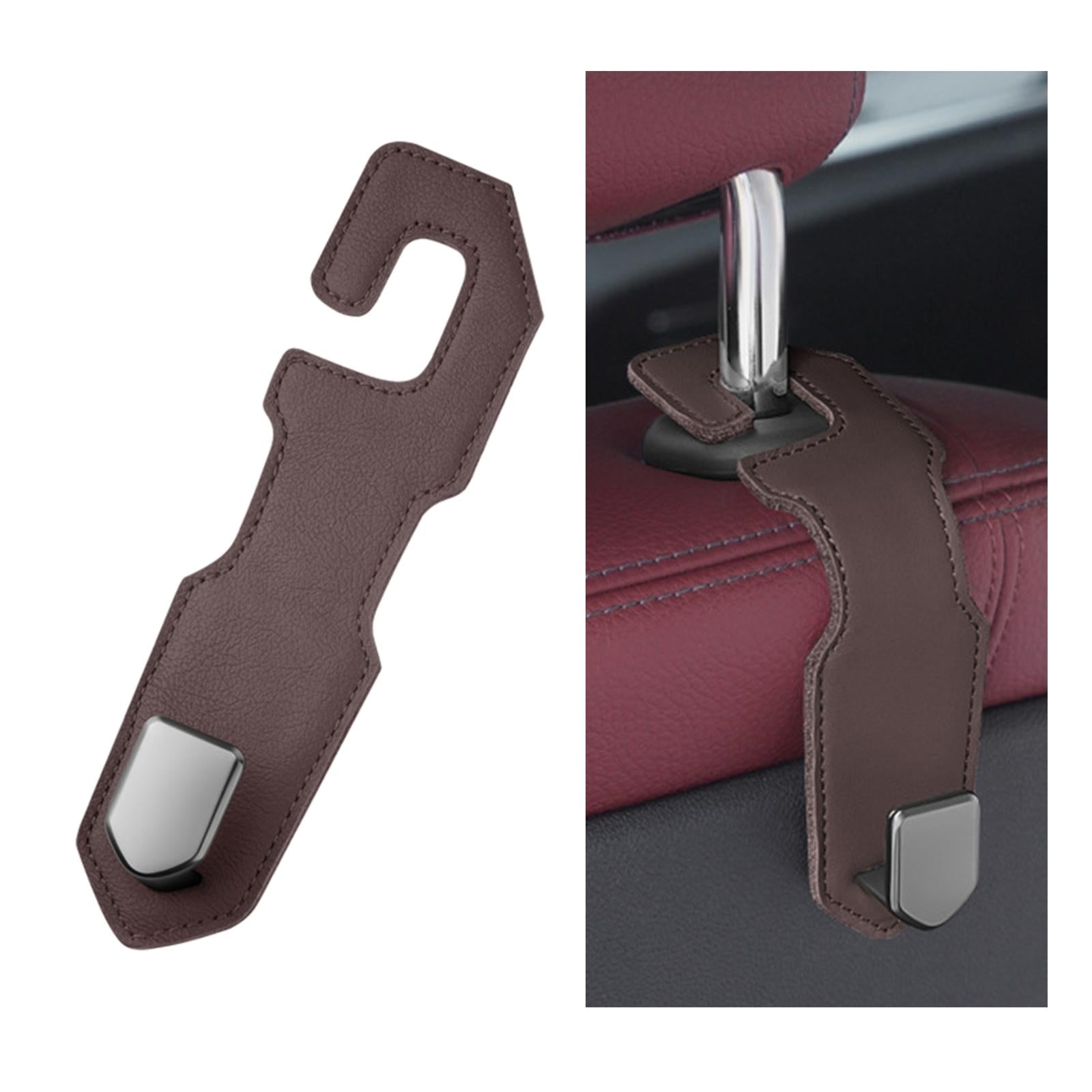 Car Seat Headrest Hook Durable Storage Organizer for Bag Coat Umbrellas Brown