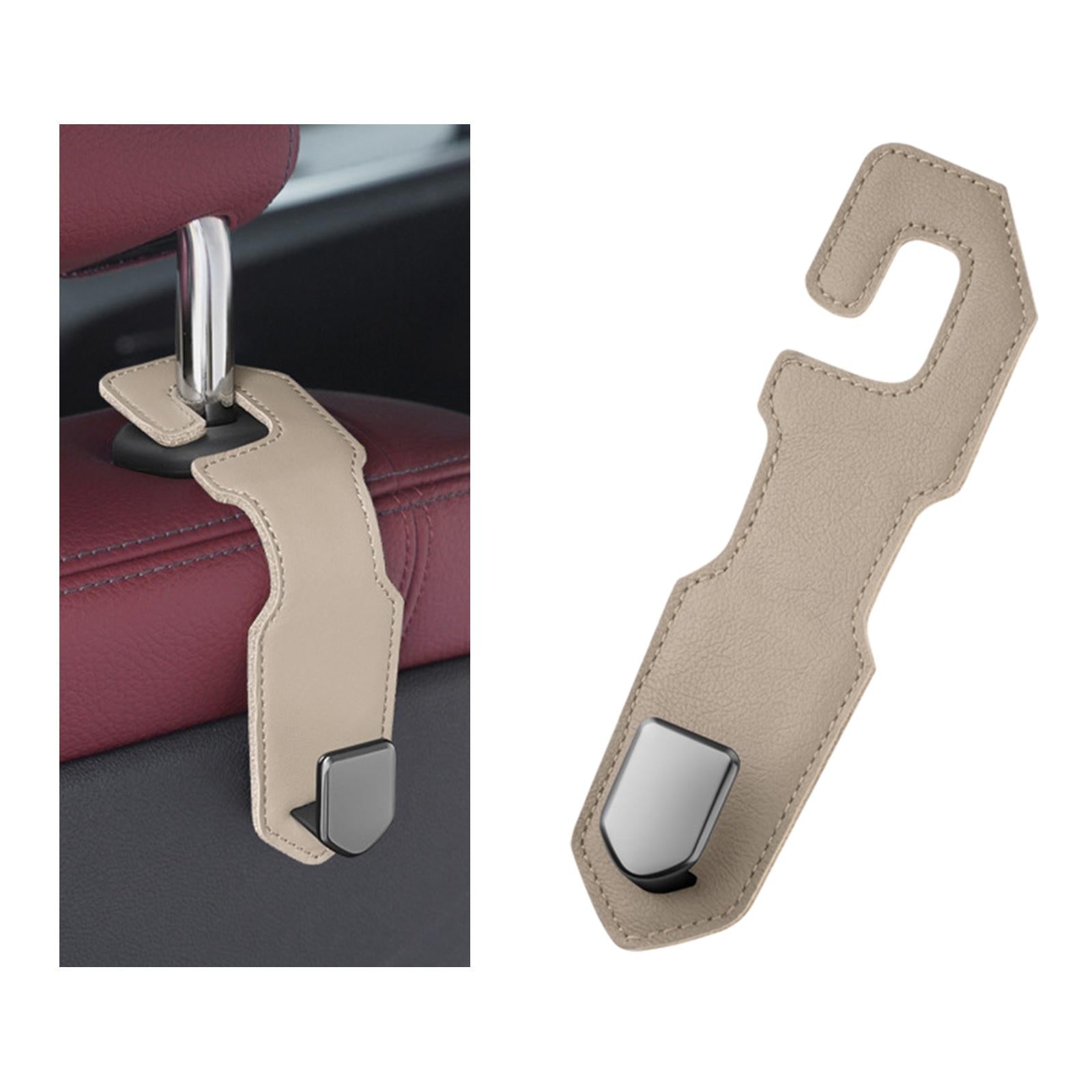 Car Seat Headrest Hook Durable Storage Organizer for Bag Coat Umbrellas Beige