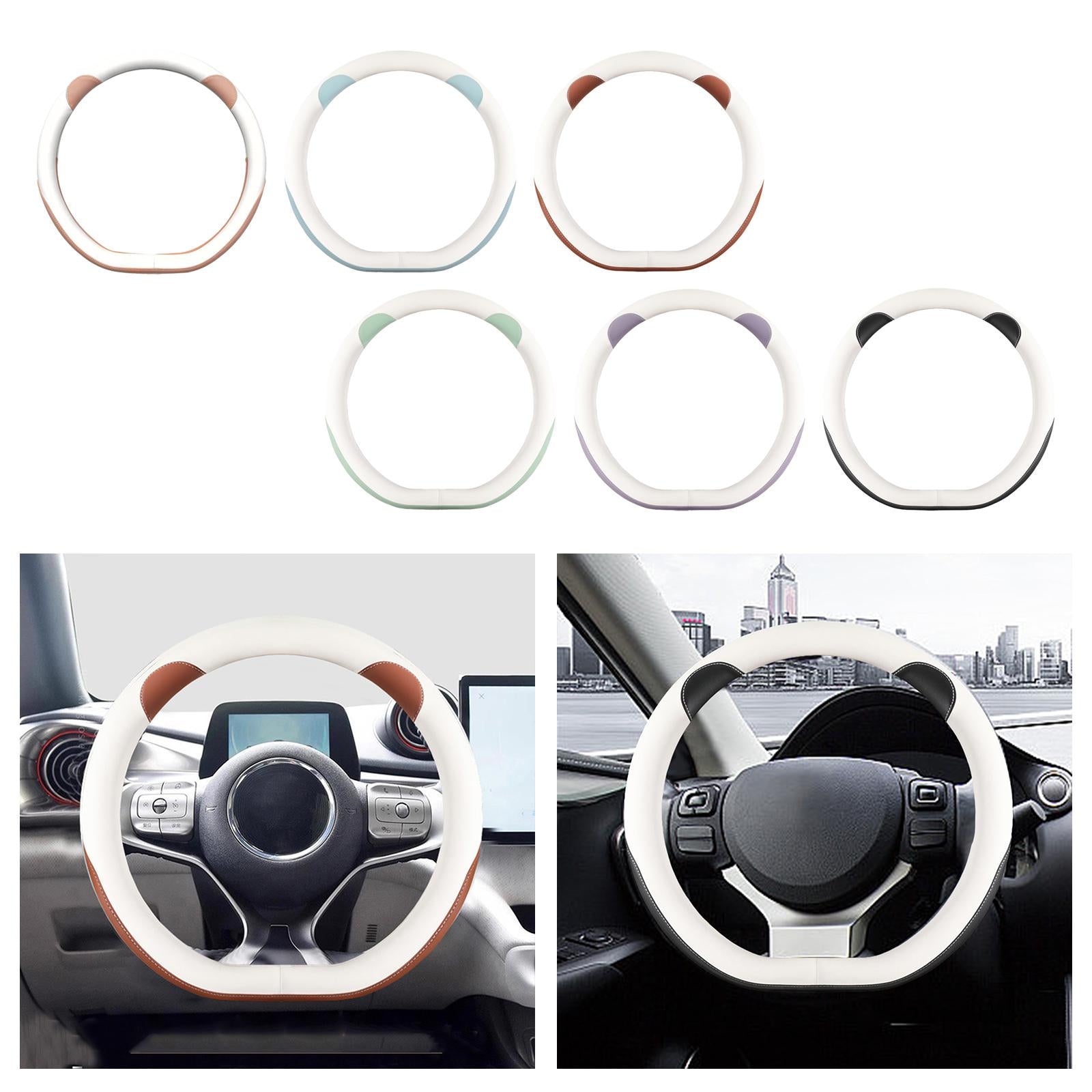 Car Steering Wheel Cover 15inch Wear Resistant Anti Slip for Byd Atto 3 Pink