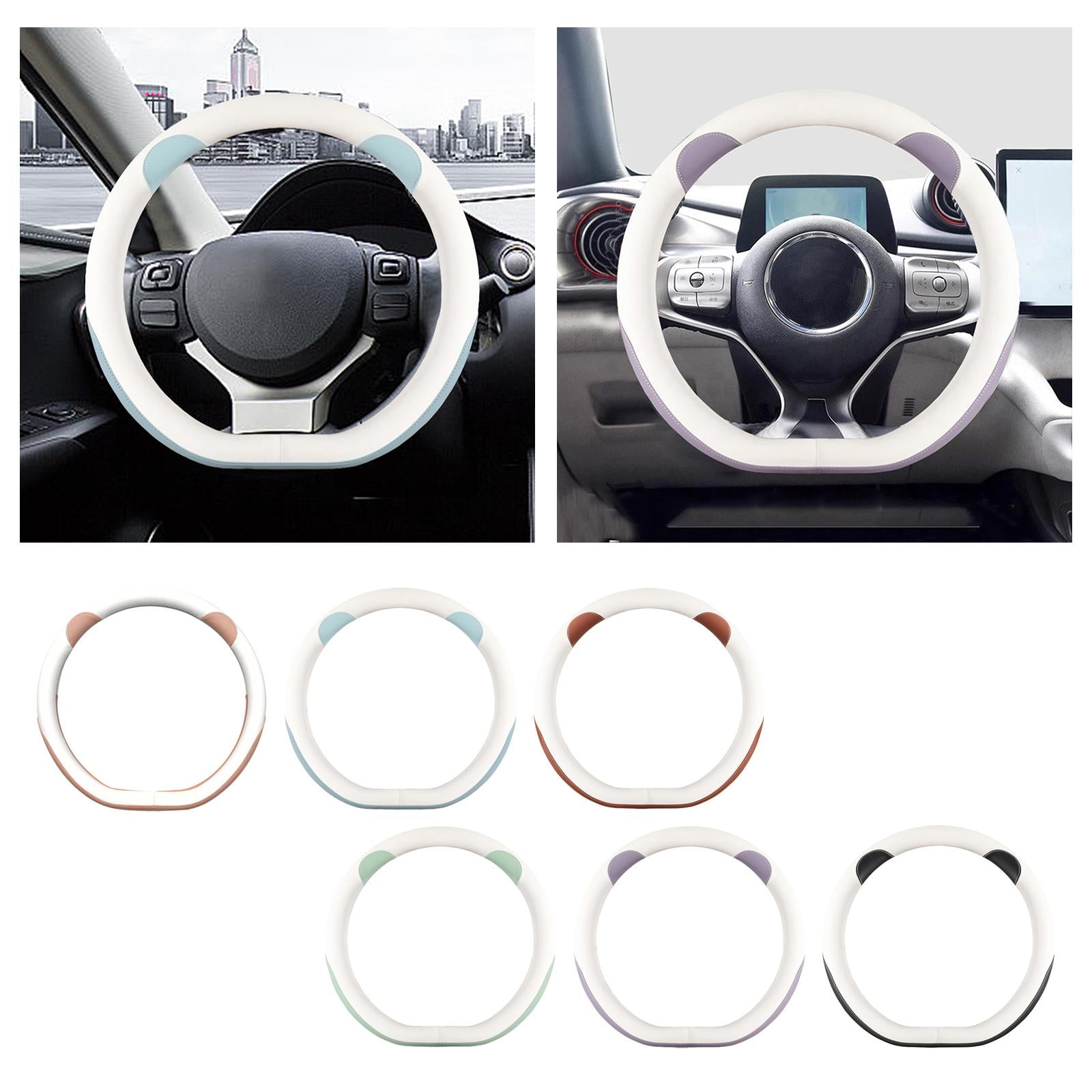 Car Steering Wheel Cover 15inch Wear Resistant Anti Slip for Byd Atto 3 Pink