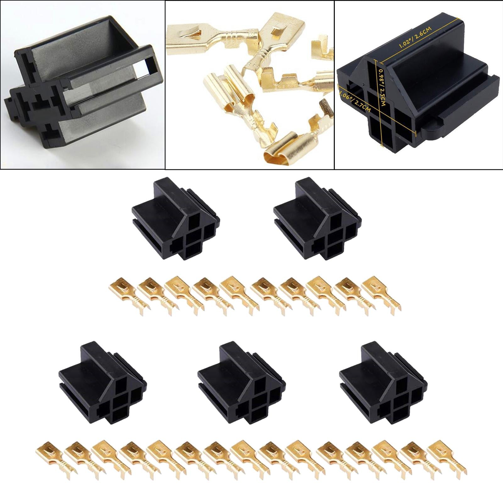 5 Pieces Relay Connector 12 V Relay for Van Automotive Professional