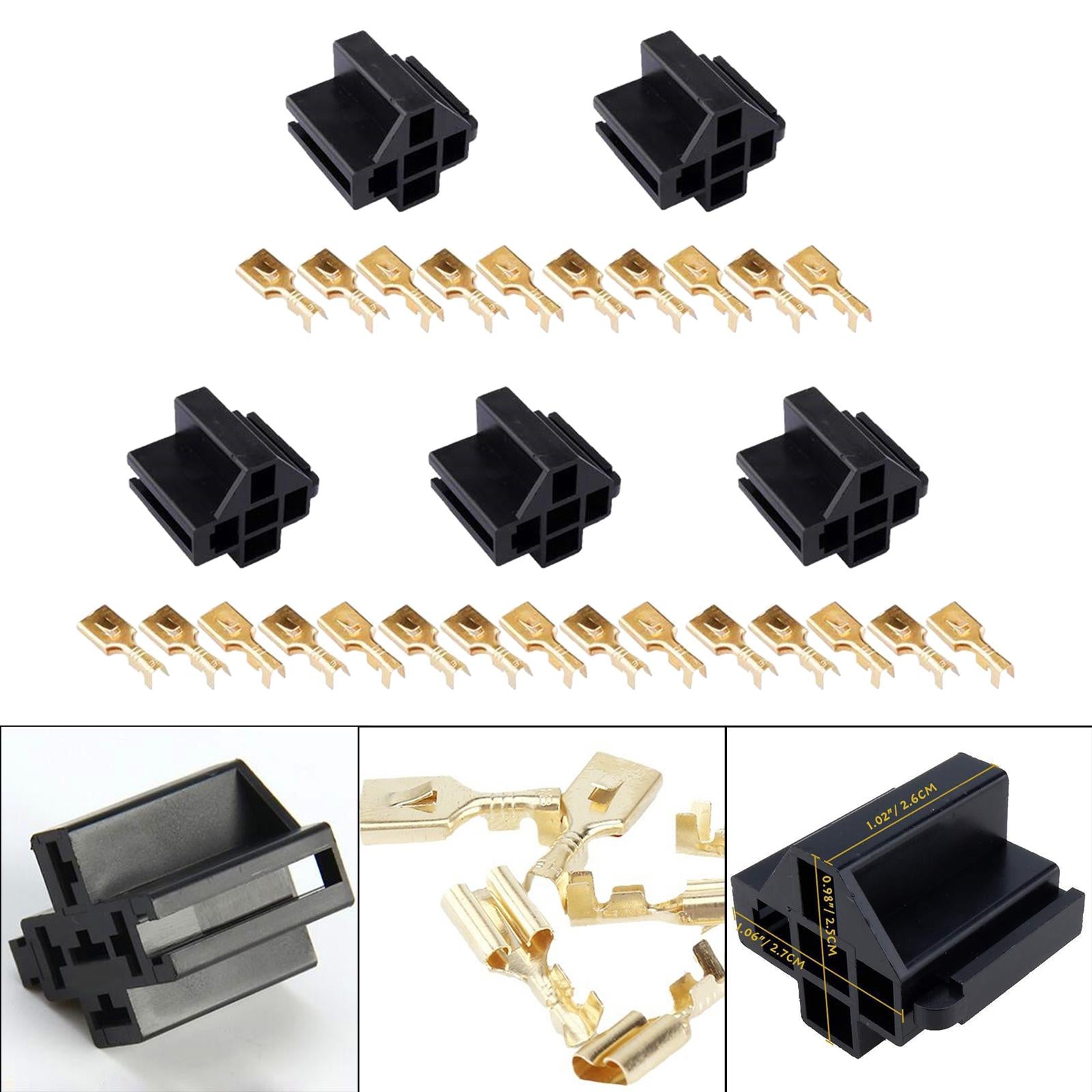 5 Pieces Relay Connector 12 V Relay for Van Automotive Professional