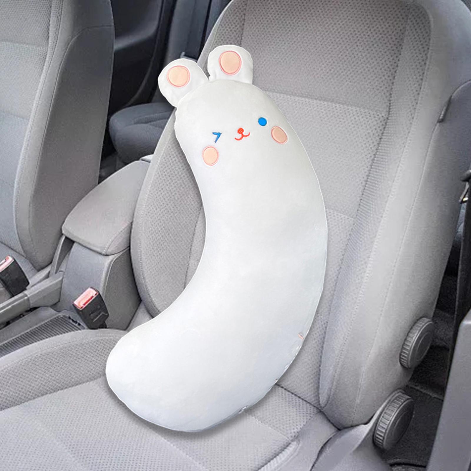 Car Seat Belt Cover Pillow for Kids Plush Shoulder Pad Safety Belt Protector white rabbit