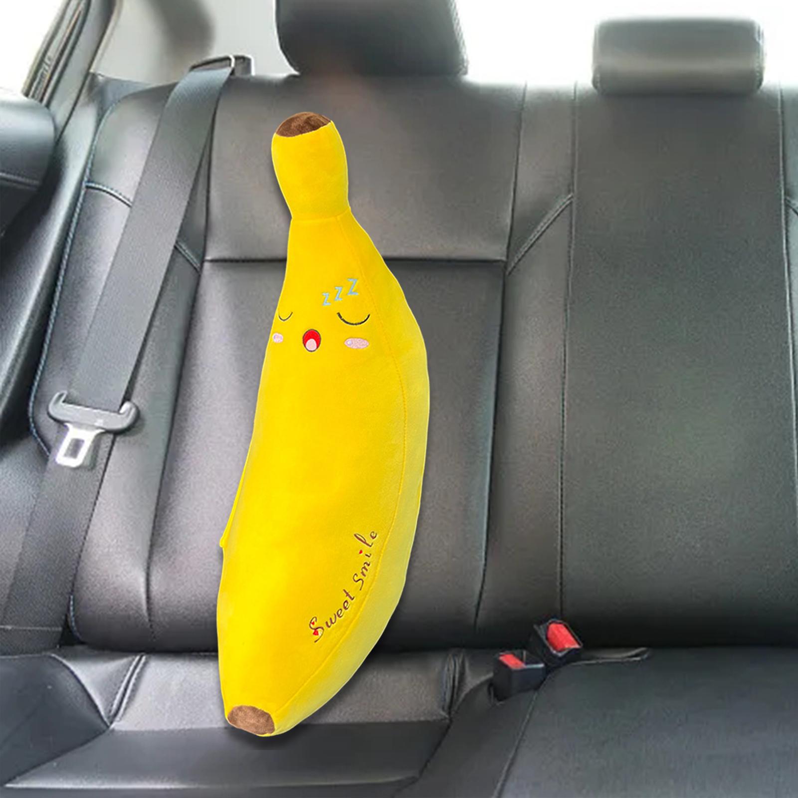Car Seat Belt Cover Pillow for Kids Plush Shoulder Pad Safety Belt Protector yellow banana