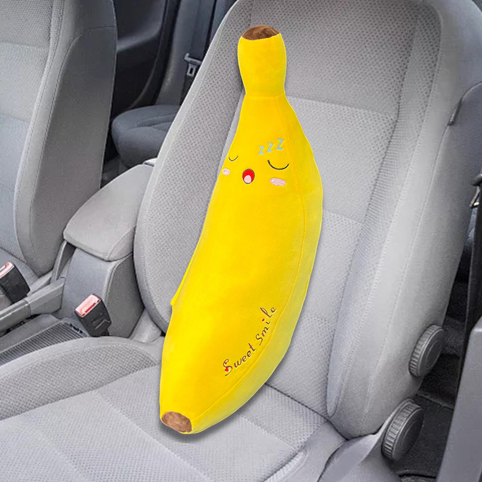Car Seat Belt Cover Pillow for Kids Plush Shoulder Pad Safety Belt Protector yellow banana