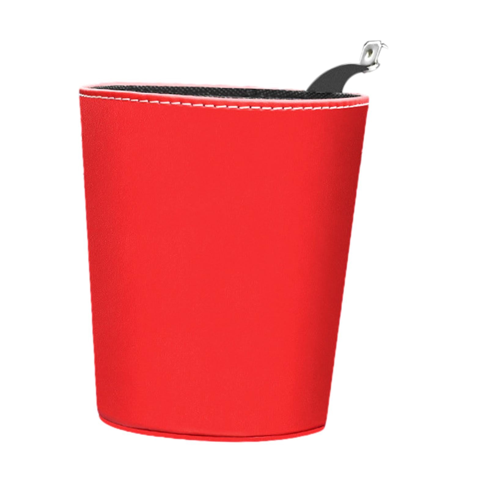 Car Trash Bin Can Durable Car Interior Accessory Multifunctional Organizer Red