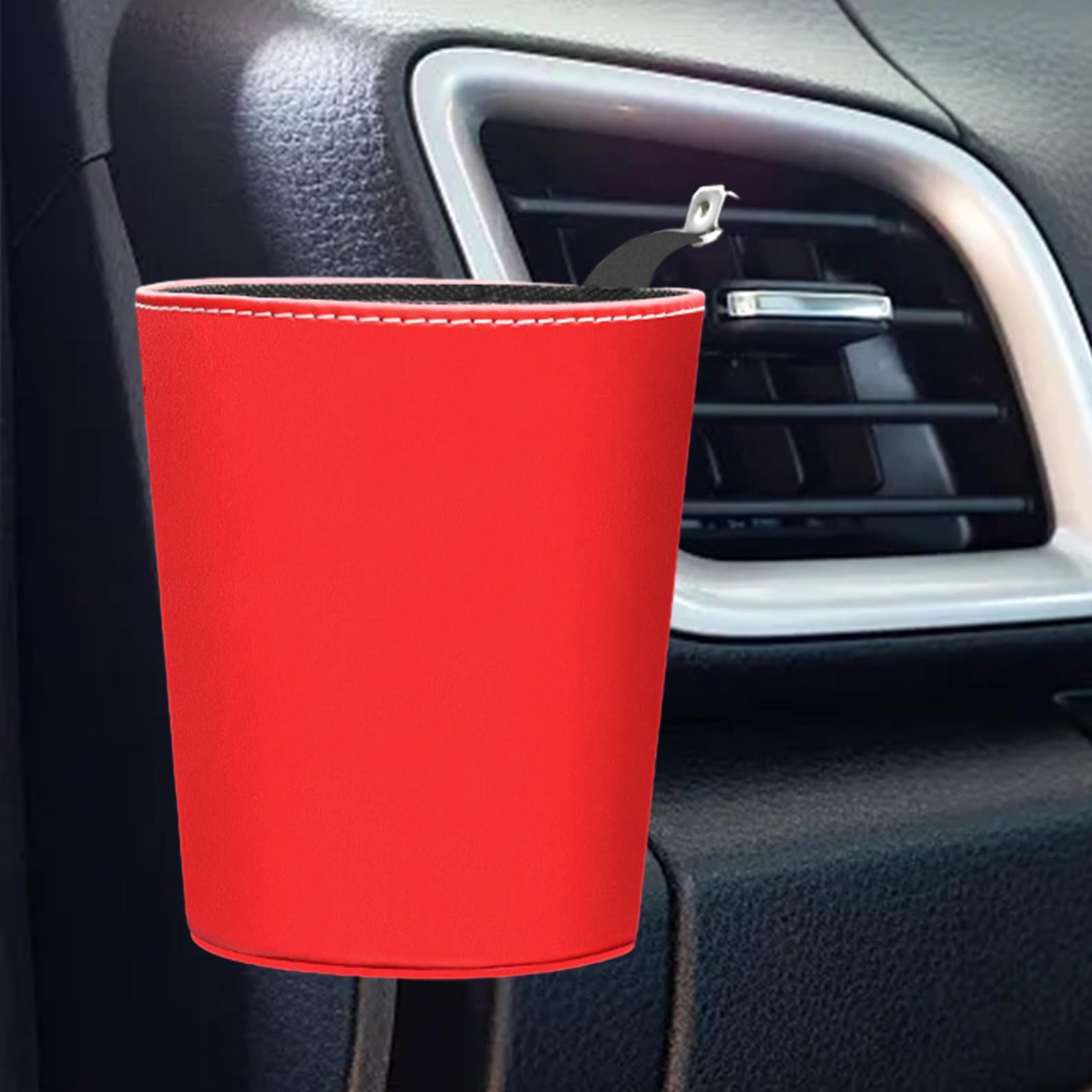 Car Trash Bin Can Durable Car Interior Accessory Multifunctional Organizer Red