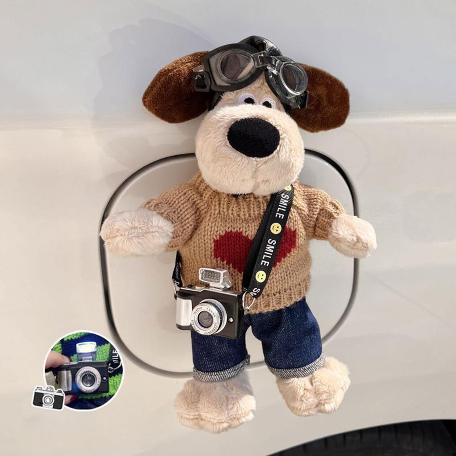 Cartoon Easy Installation Decorative Soft Gift Car Exterior Decoration Doll brown dog