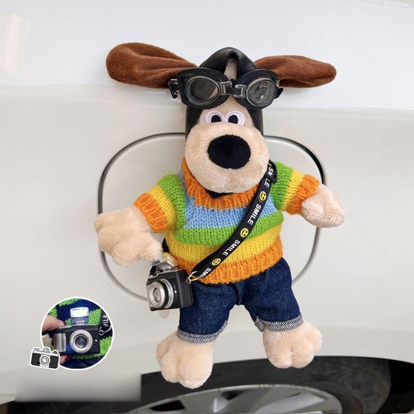 Cartoon Easy Installation Decorative Soft Gift Car Exterior Decoration Doll coloful dog
