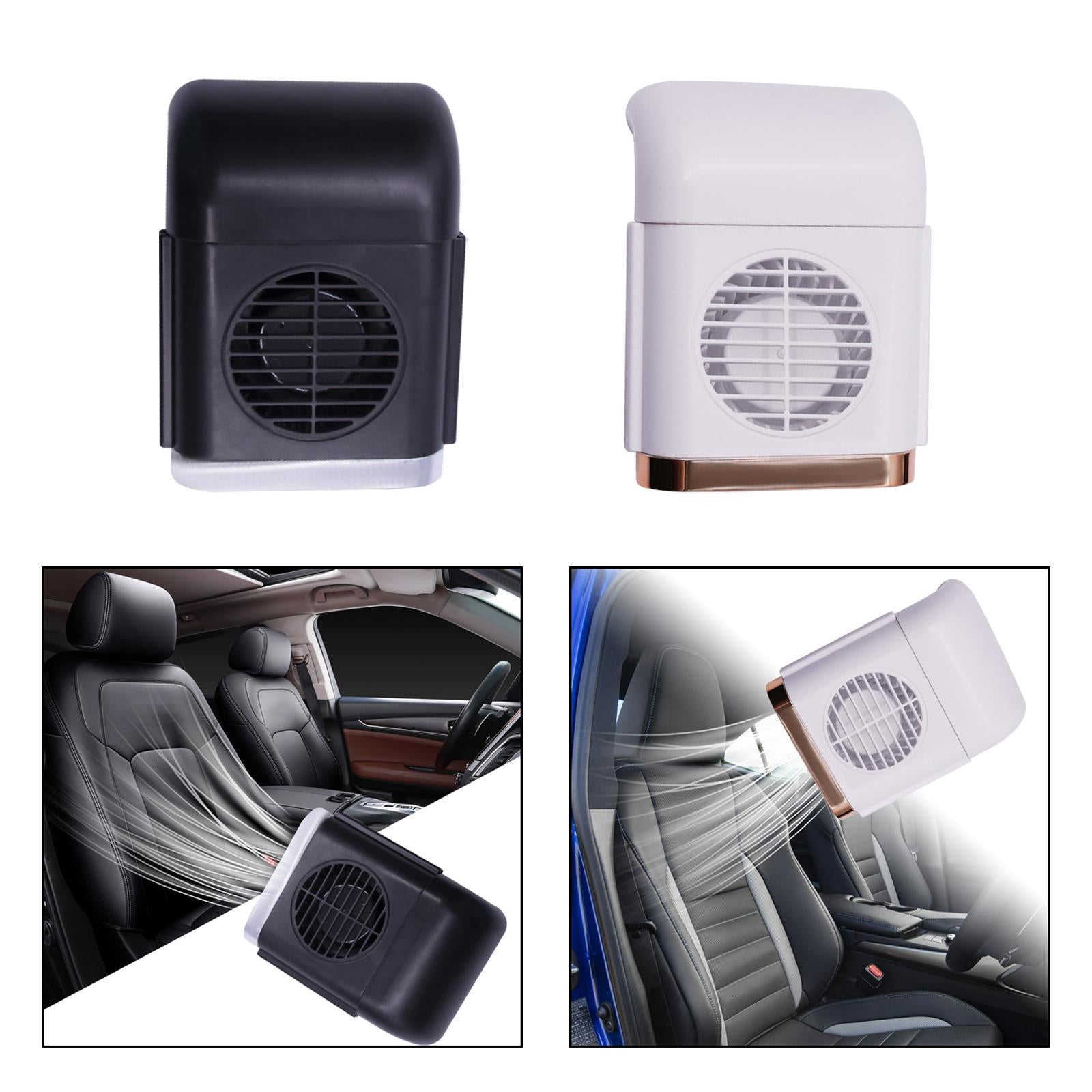 Car Seat Cooling Fan Blow Cold Air Space Saving Portable Car Seat Back Fan Black