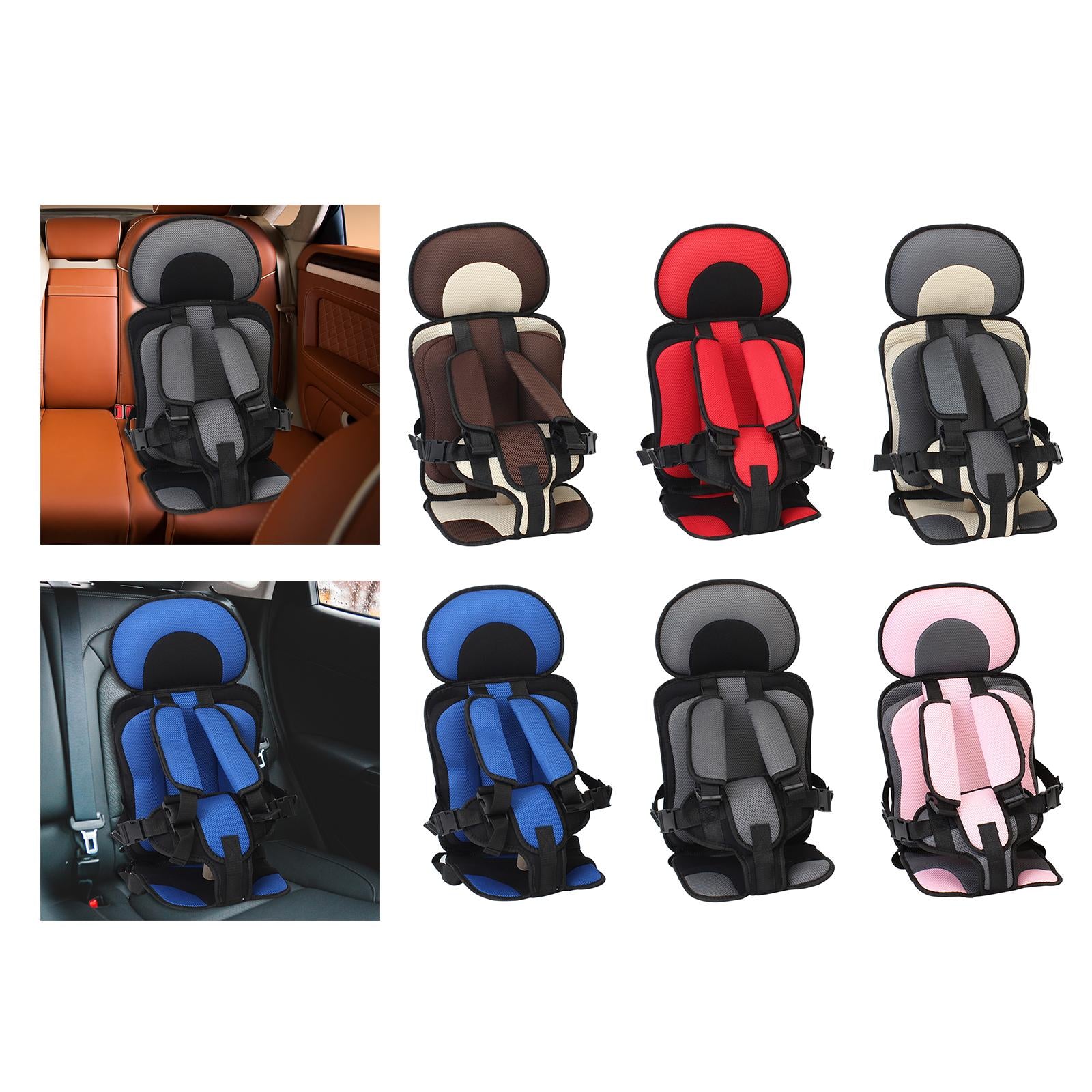 Baby Car Seat Cushion Support Travel Harness Seat Children Car Cushions Brown
