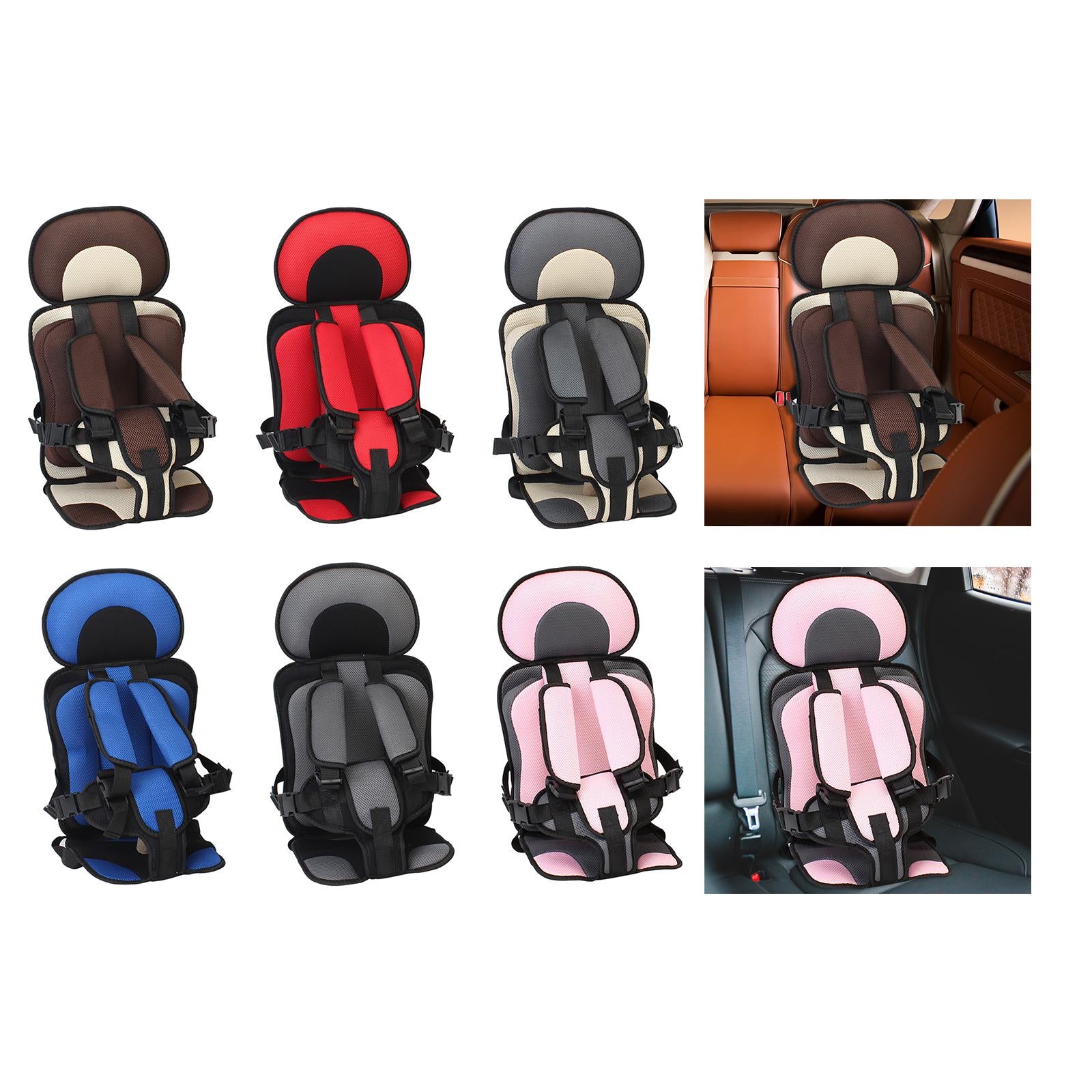 Baby Car Seat Cushion Support Travel Harness Seat Children Car Cushions Brown