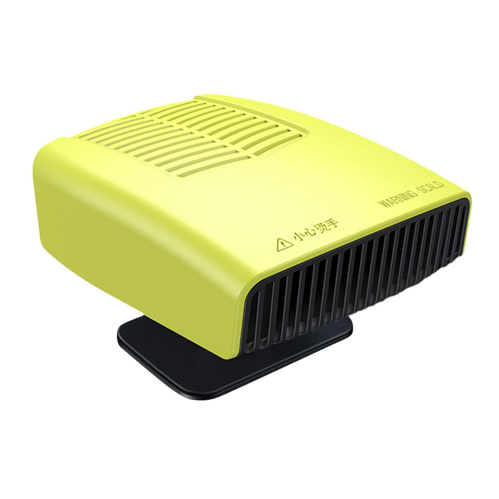 12V 150W Portable Car Heater Fan Accessory Easily Install 360° Rotation Base Yellow