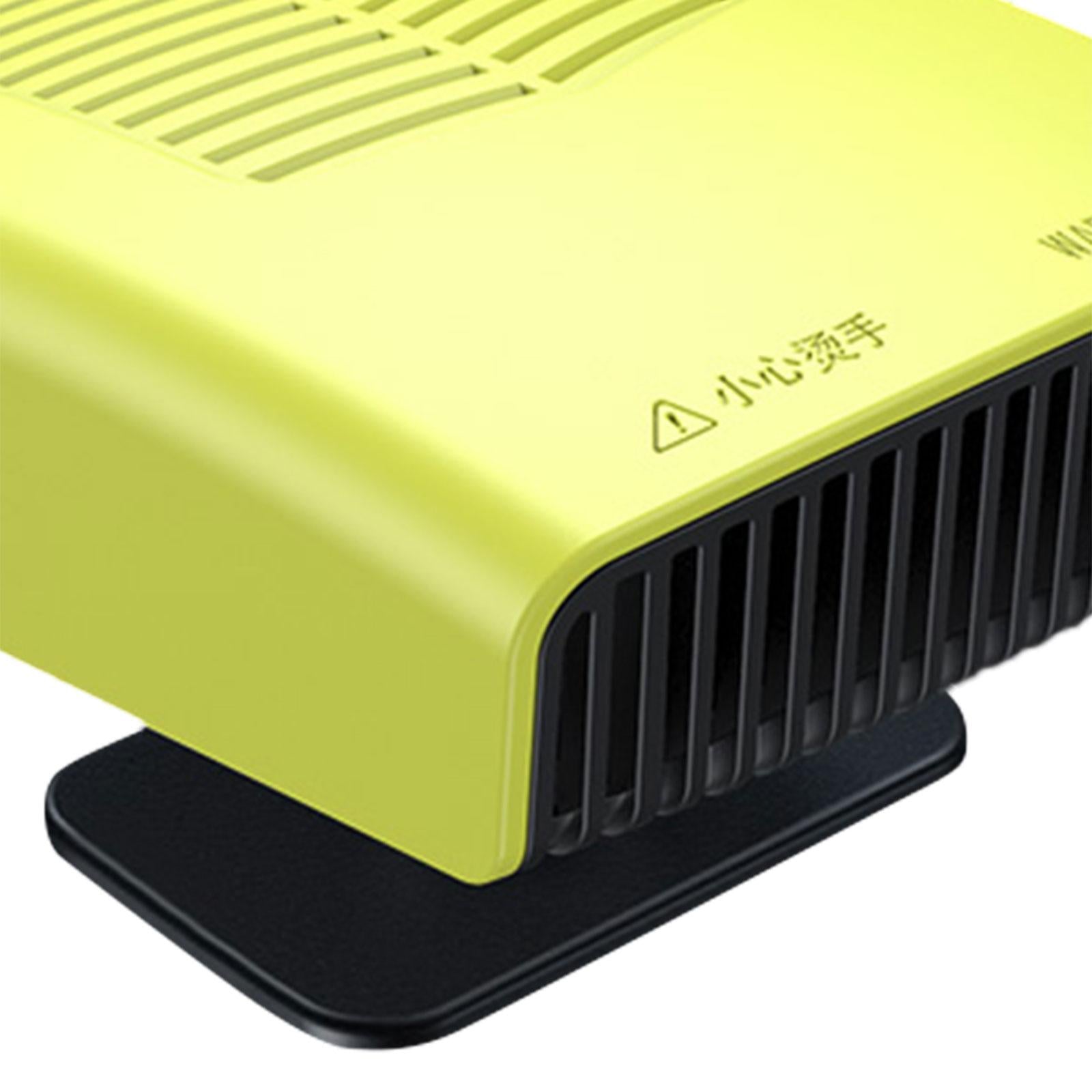 12V 150W Portable Car Heater Fan Accessory Easily Install 360° Rotation Base Yellow