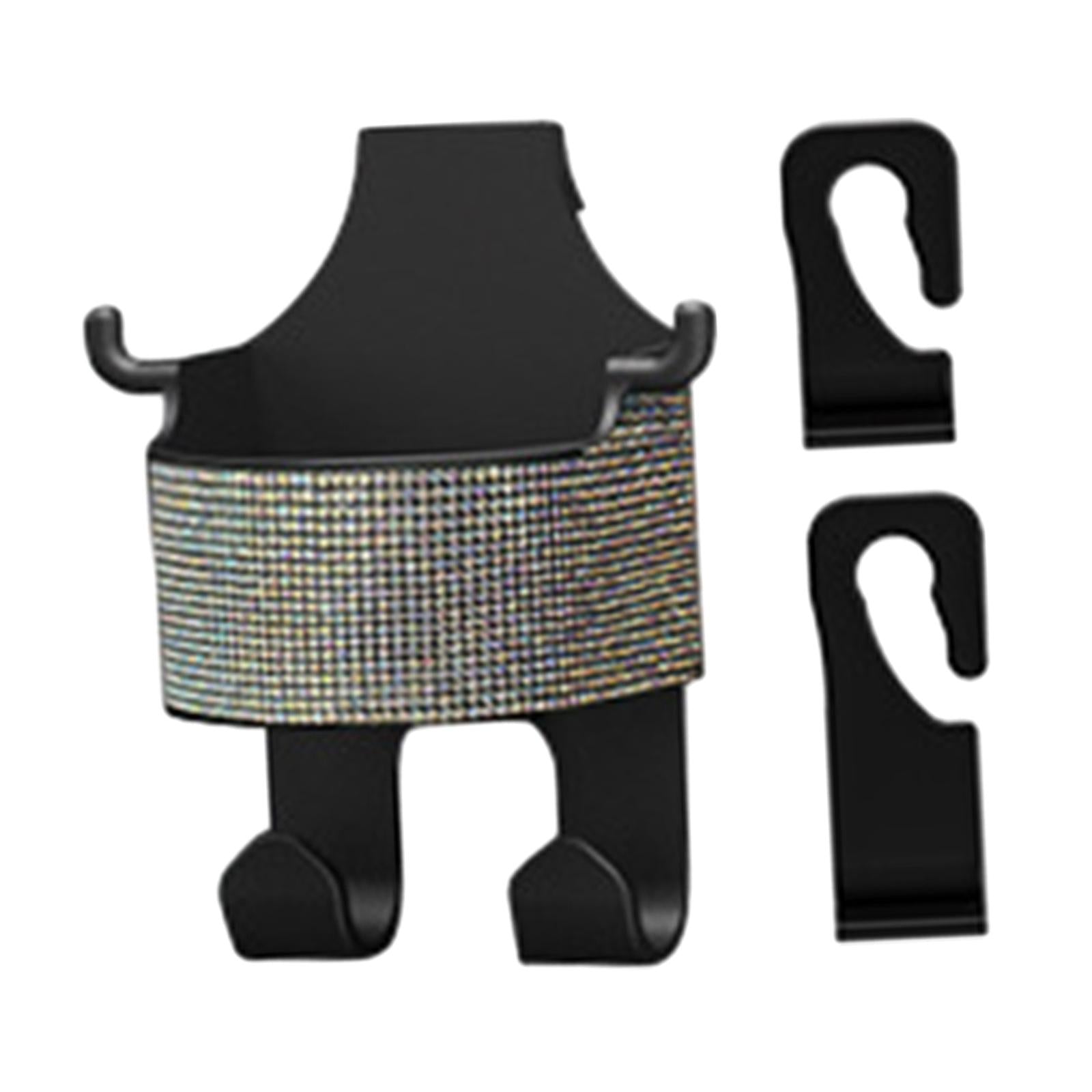 Car Seat Back Hook Cup Holder Seat Back Organizer Box for Bottle Snacks Colorful Rhinestones
