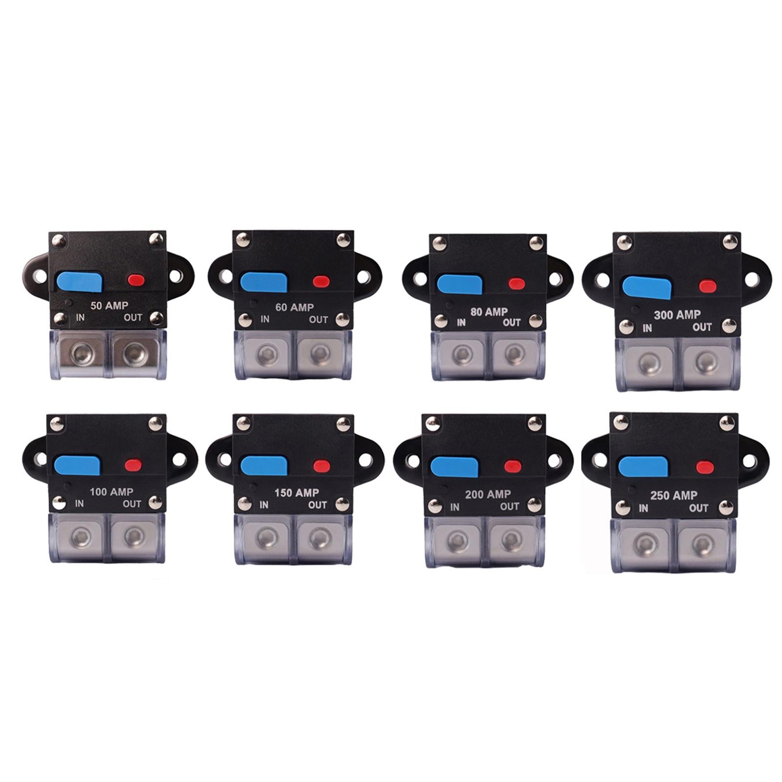 Circuit Breaker with Manual Reset Button Resettable for 12V 24V Durable 80A