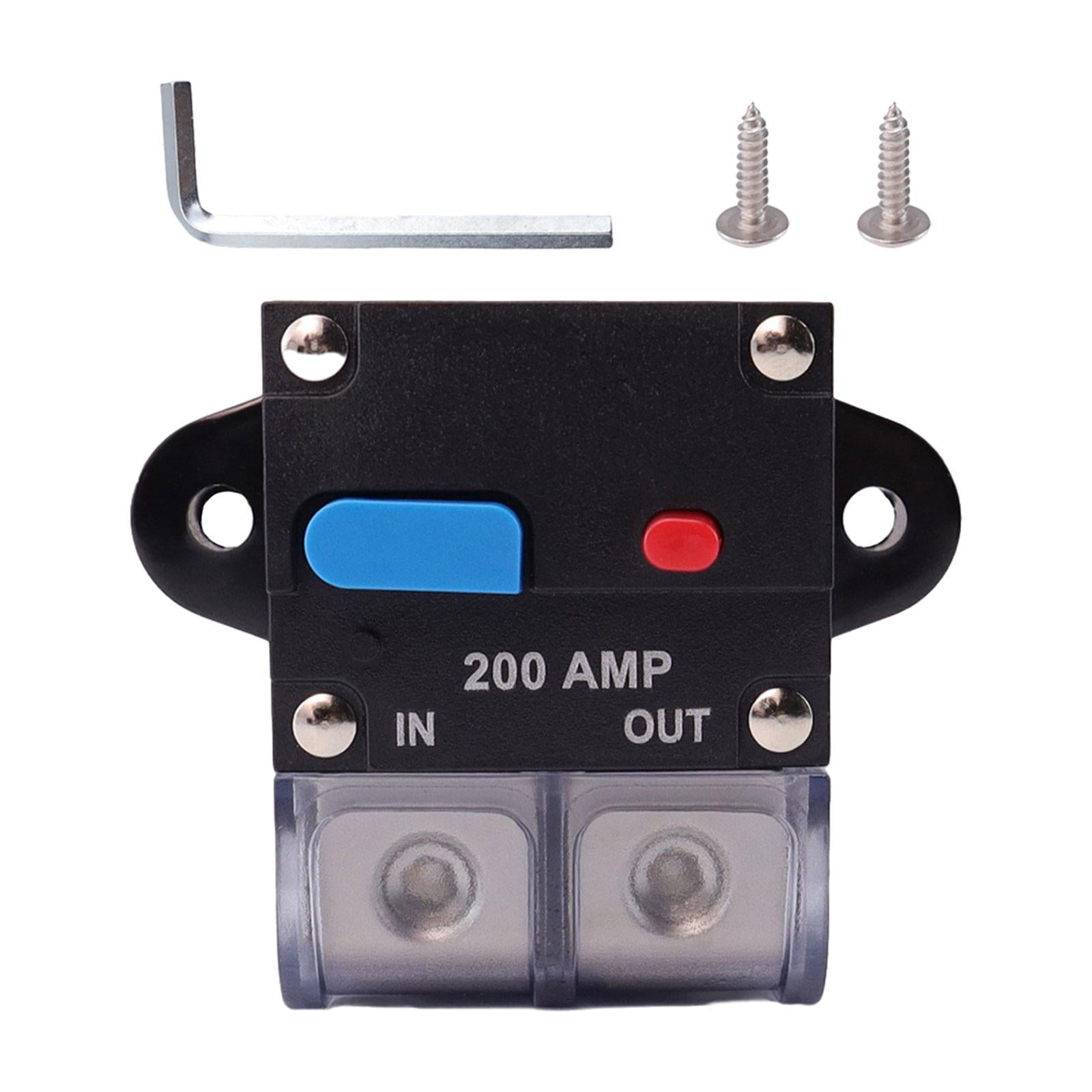Circuit Breaker with Manual Reset Button Resettable for 12V 24V Durable 200A