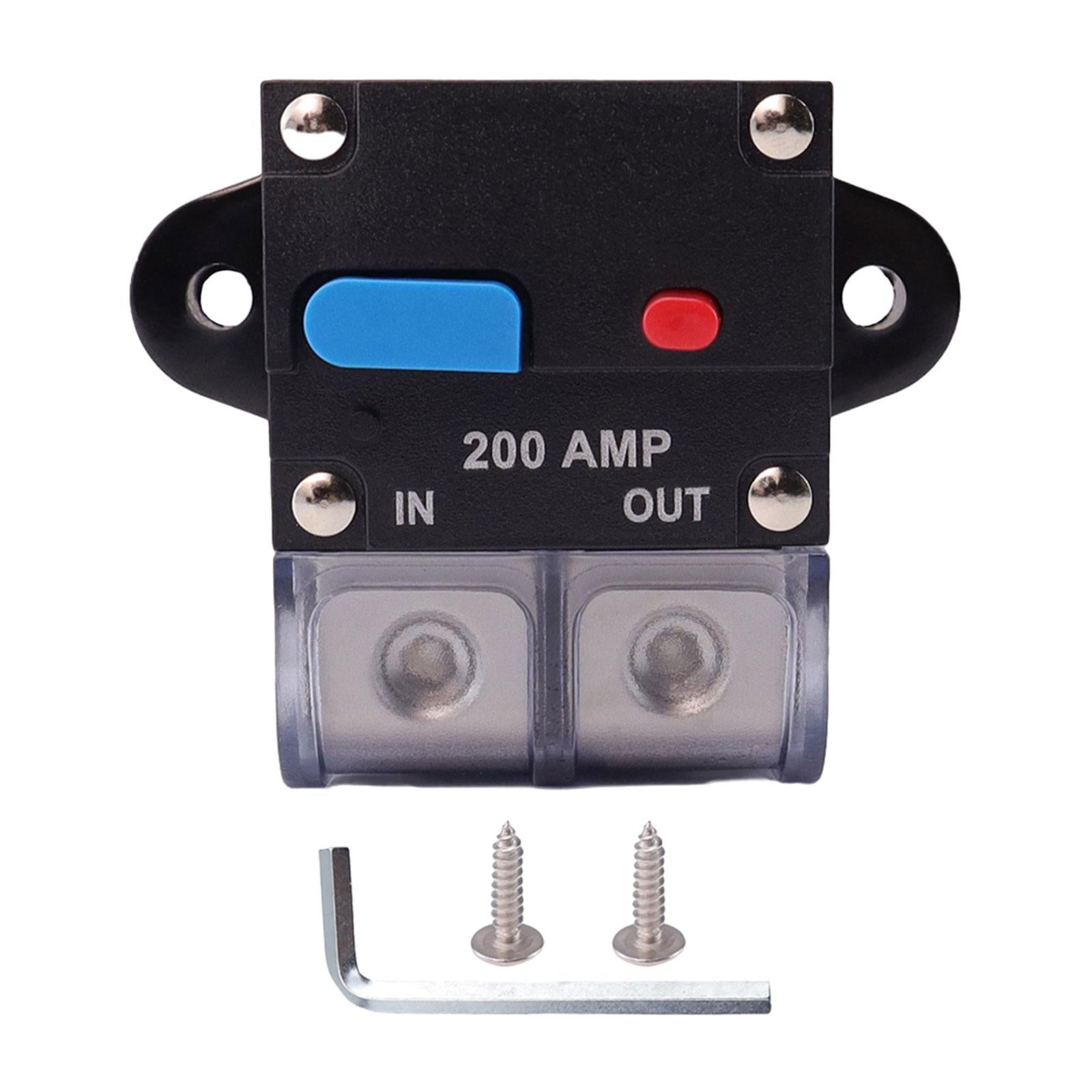 Circuit Breaker with Manual Reset Button Resettable for 12V 24V Durable 200A
