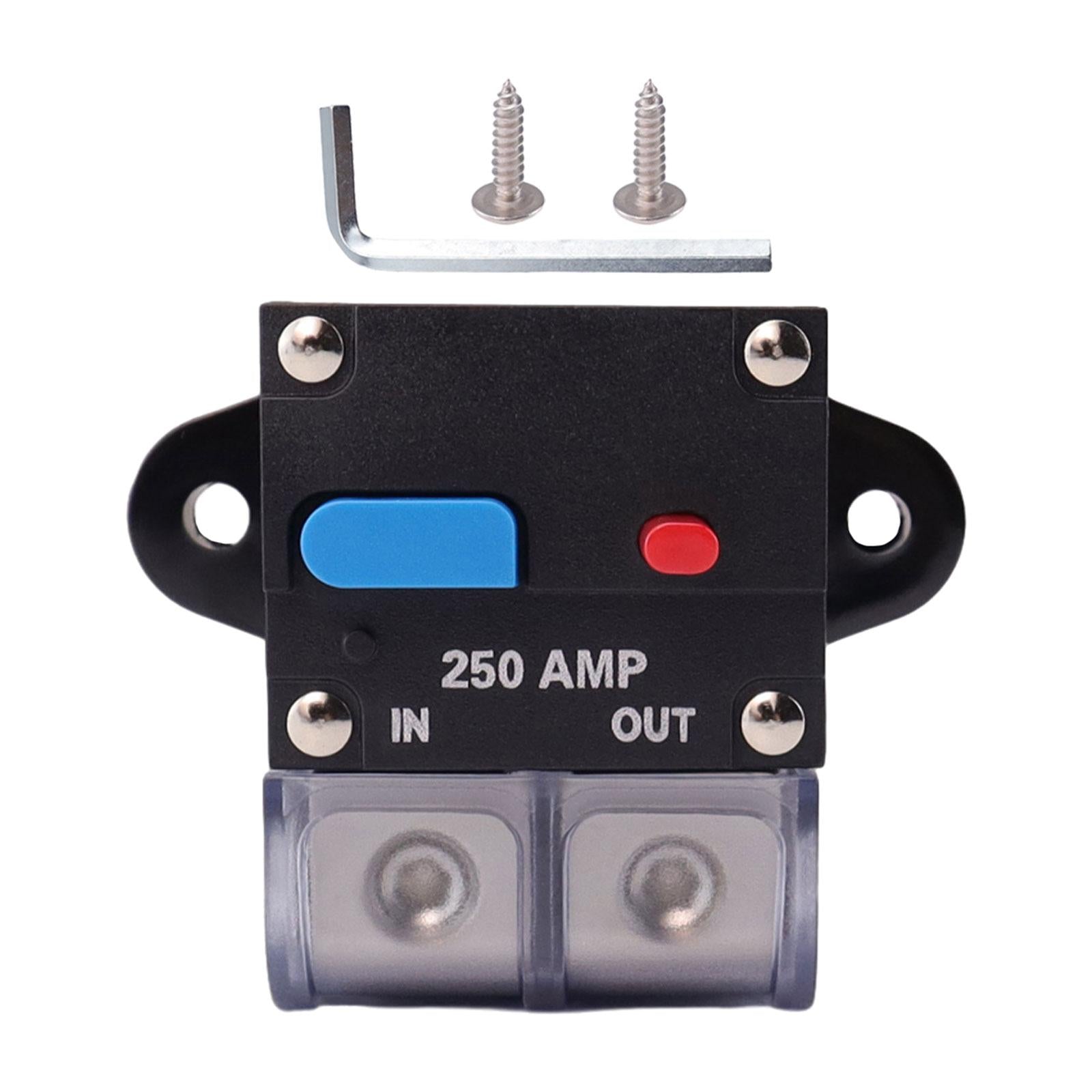Circuit Breaker with Manual Reset Button Resettable for 12V 24V Durable 250A