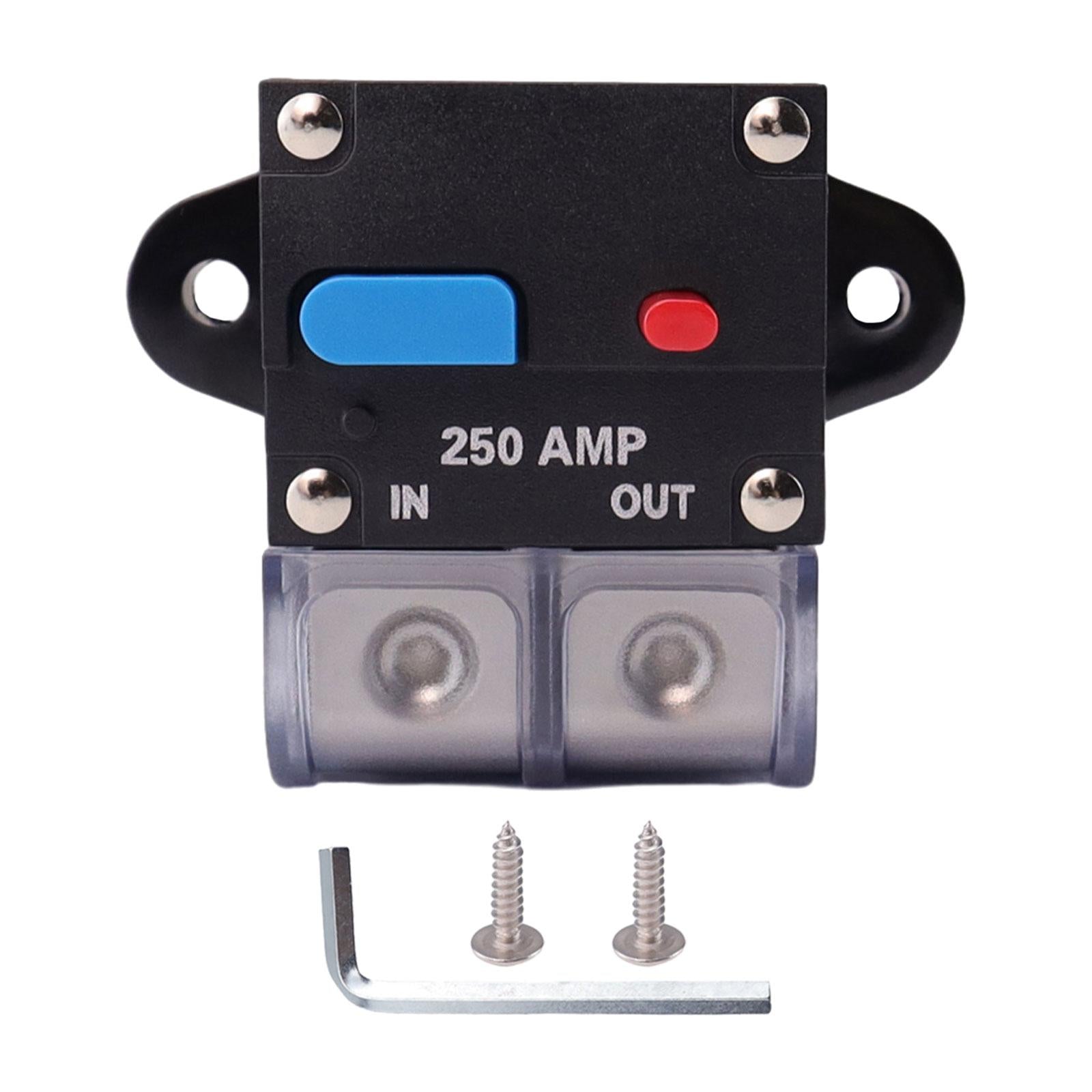 Circuit Breaker with Manual Reset Button Resettable for 12V 24V Durable 250A