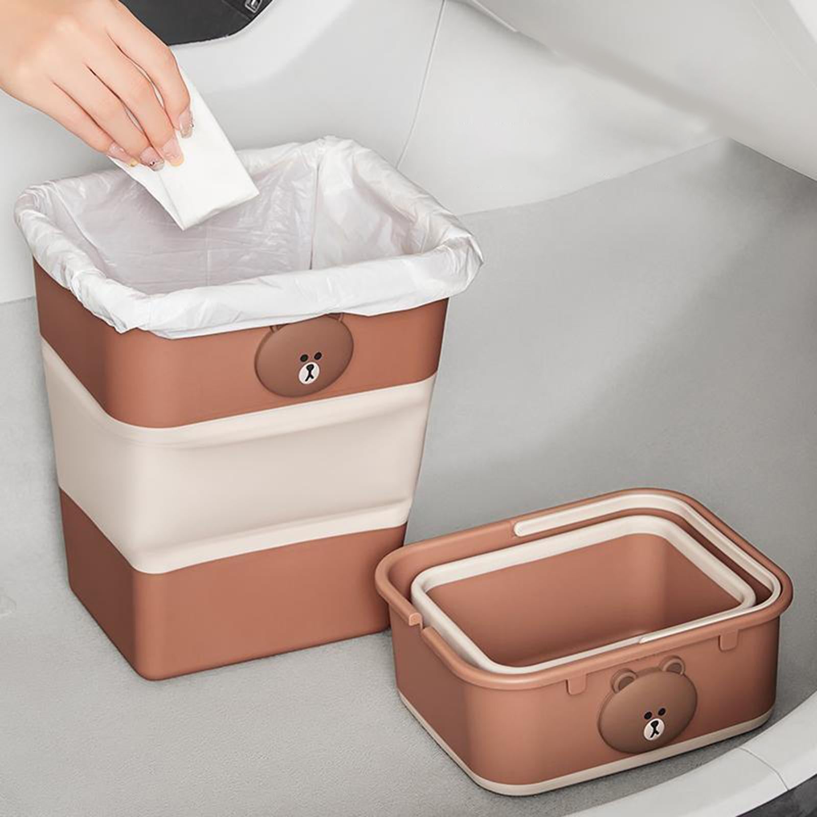 Foldable Car Trash Can Auto Interior Accessory Universal Vehicle Garbage Can L