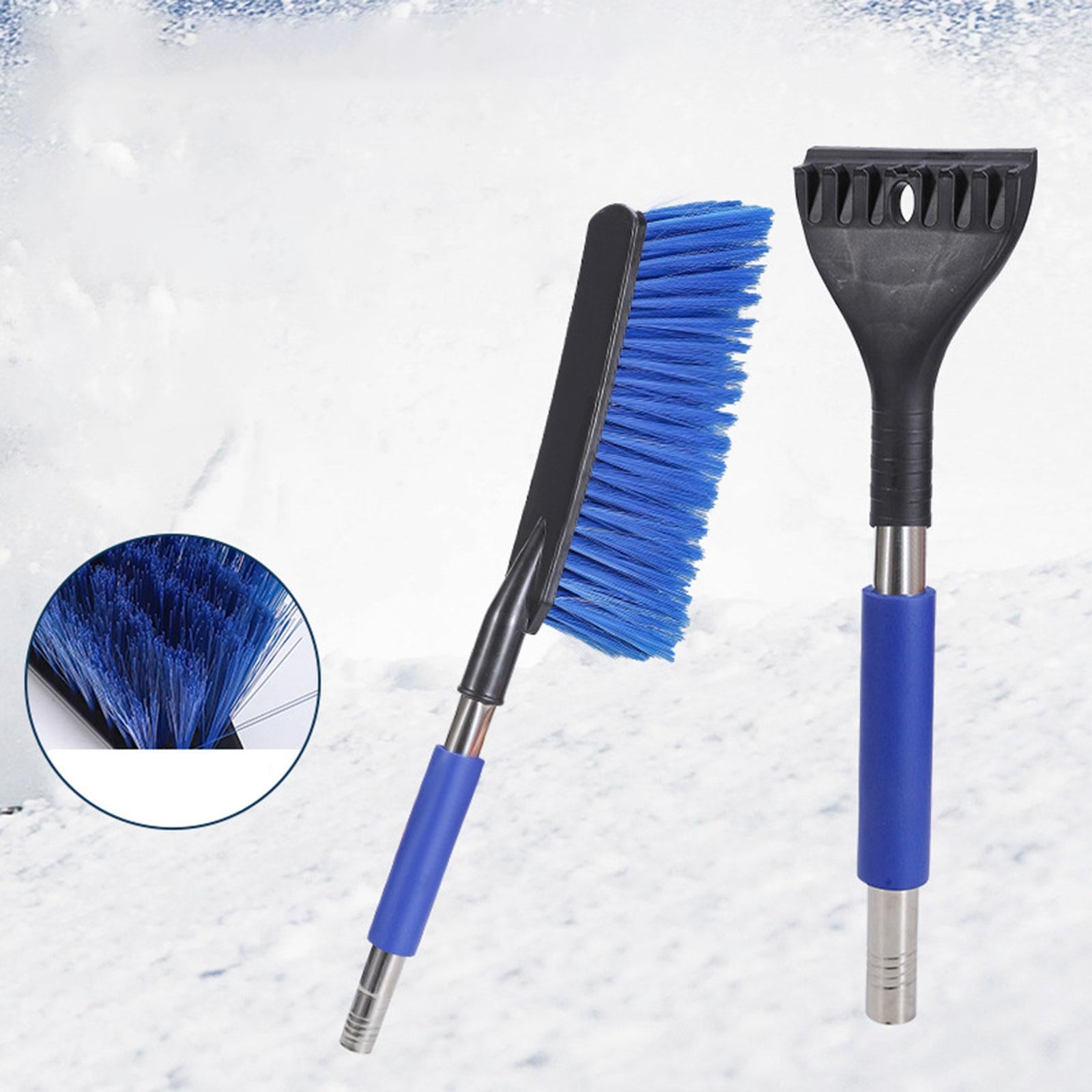Ice Scraper Snow Brush 2 in 1 Comfortable Grip for Vehicles Suvs Trucks 63cm Blue