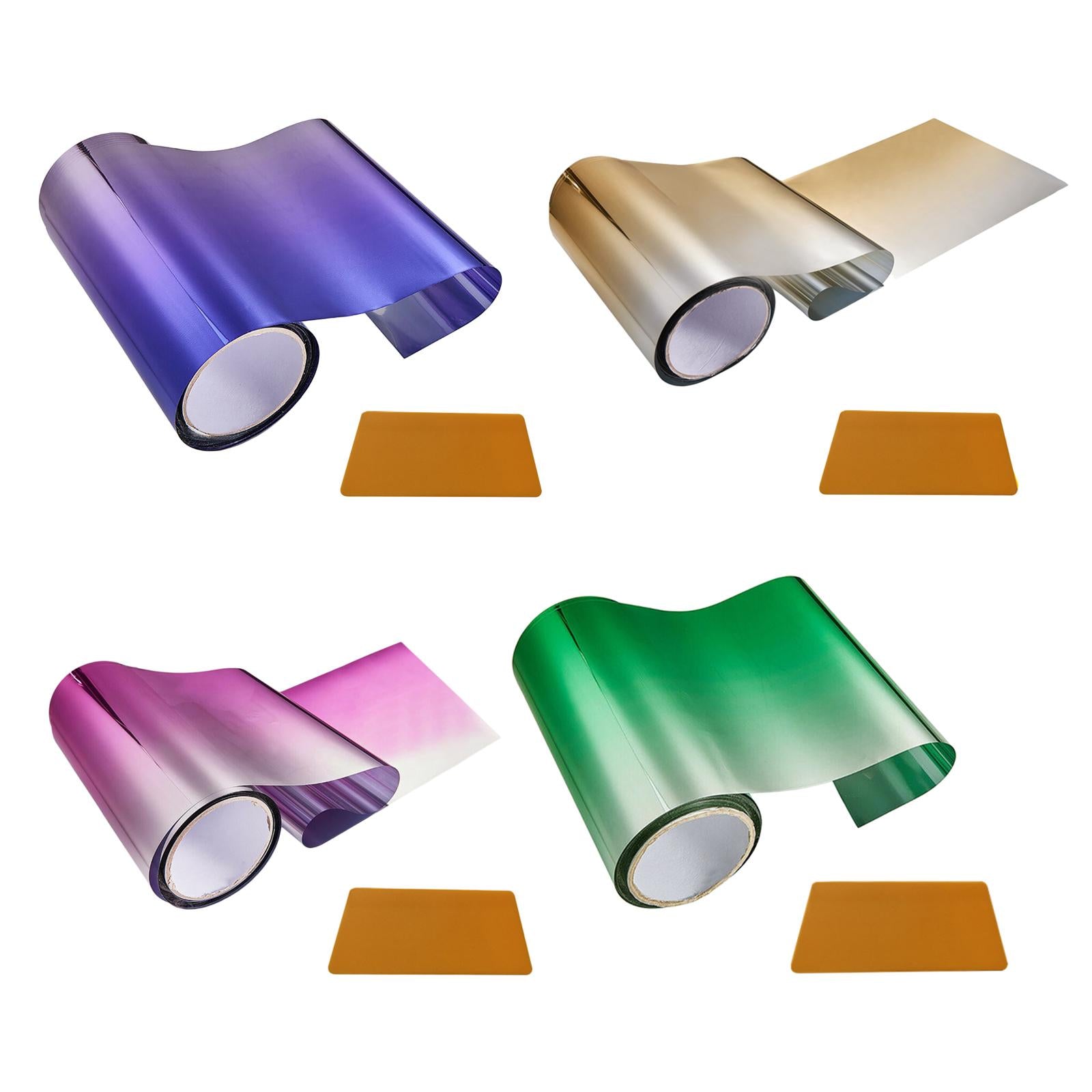 3xCar Window Sun Visor Strip Tint Film with Scraper Windshield Sun Visor Strip Gold