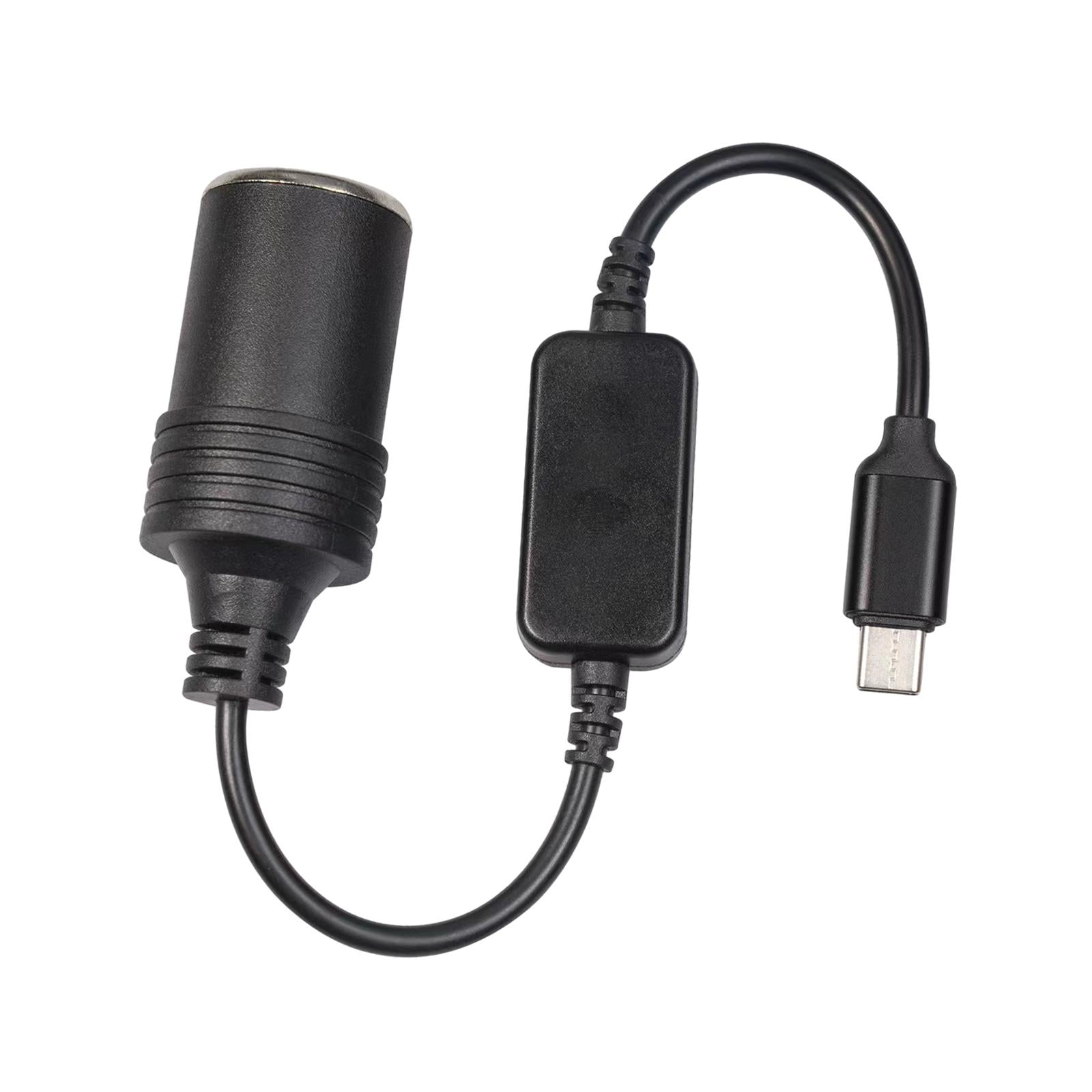 4xUSB C Male to 12V Car Cigarette Lighter Socket Female Converter Cable 12W 1.2m